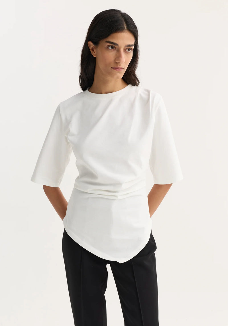 Reinvented twisted t-shirt, optic white