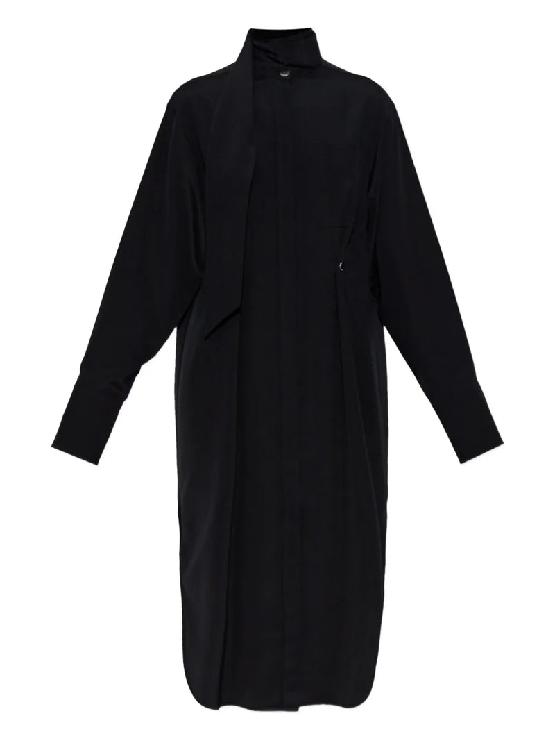 Esopo silk shirt scarf dress, black