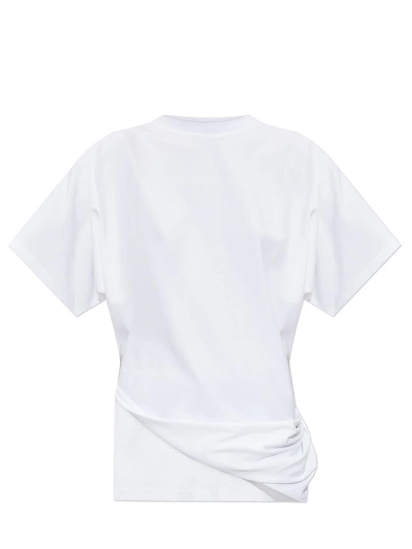 Keras top with twisted hem, white