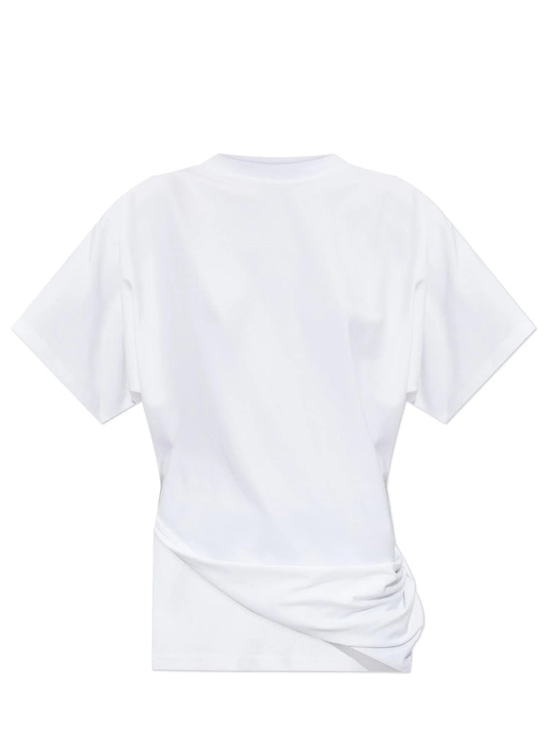 Keras top with twisted hem, white