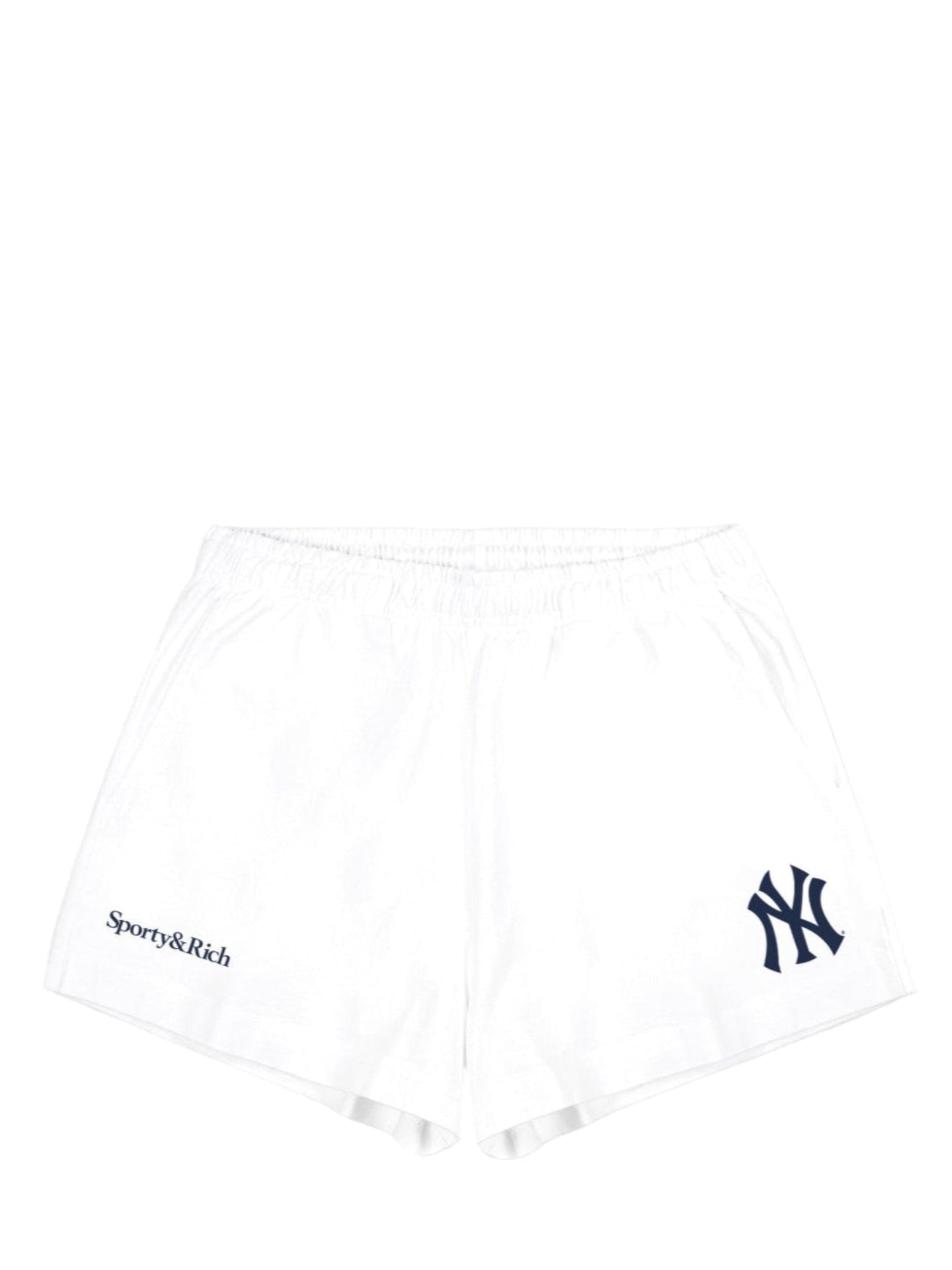White shorts with Yankee logo on a white background