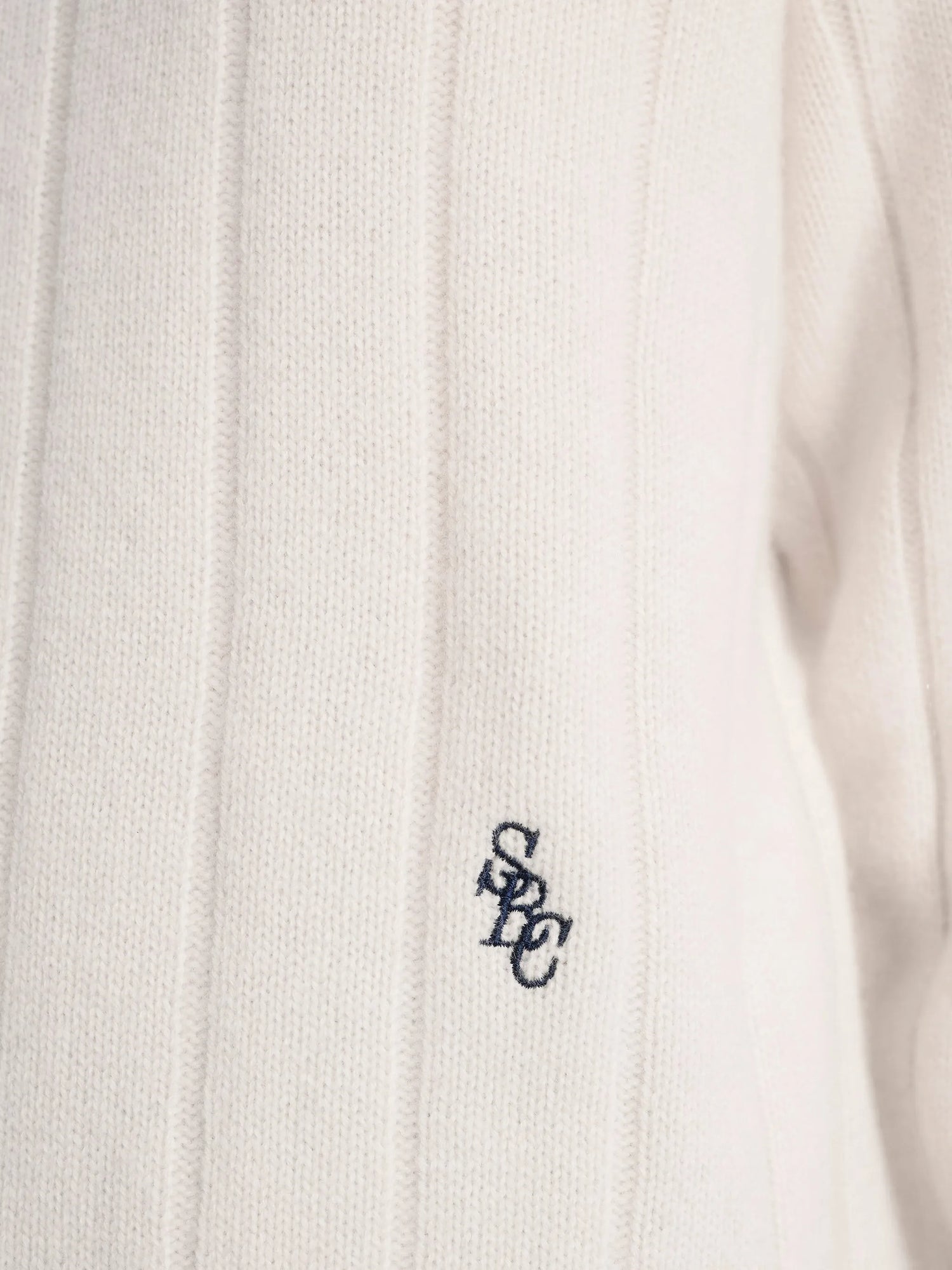 SRC cricket cashmere sweater, ecru-navy