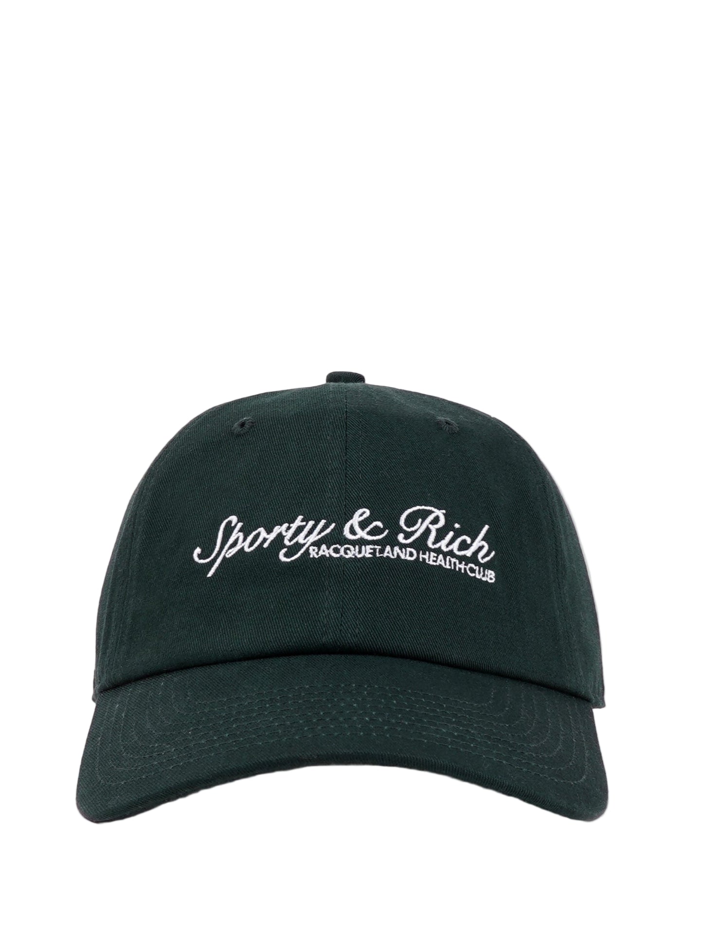 Forest green sports cap against white background