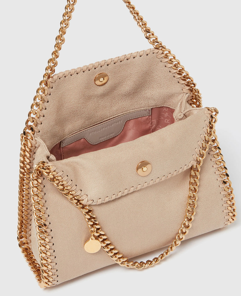 Falabella mini bag alter suede, butter cream