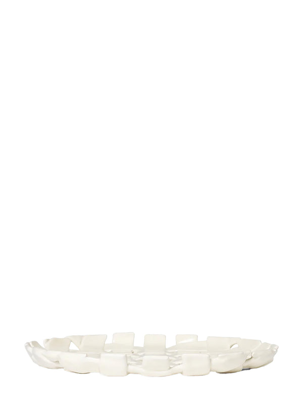 Plait platter, off-white (Ø30)