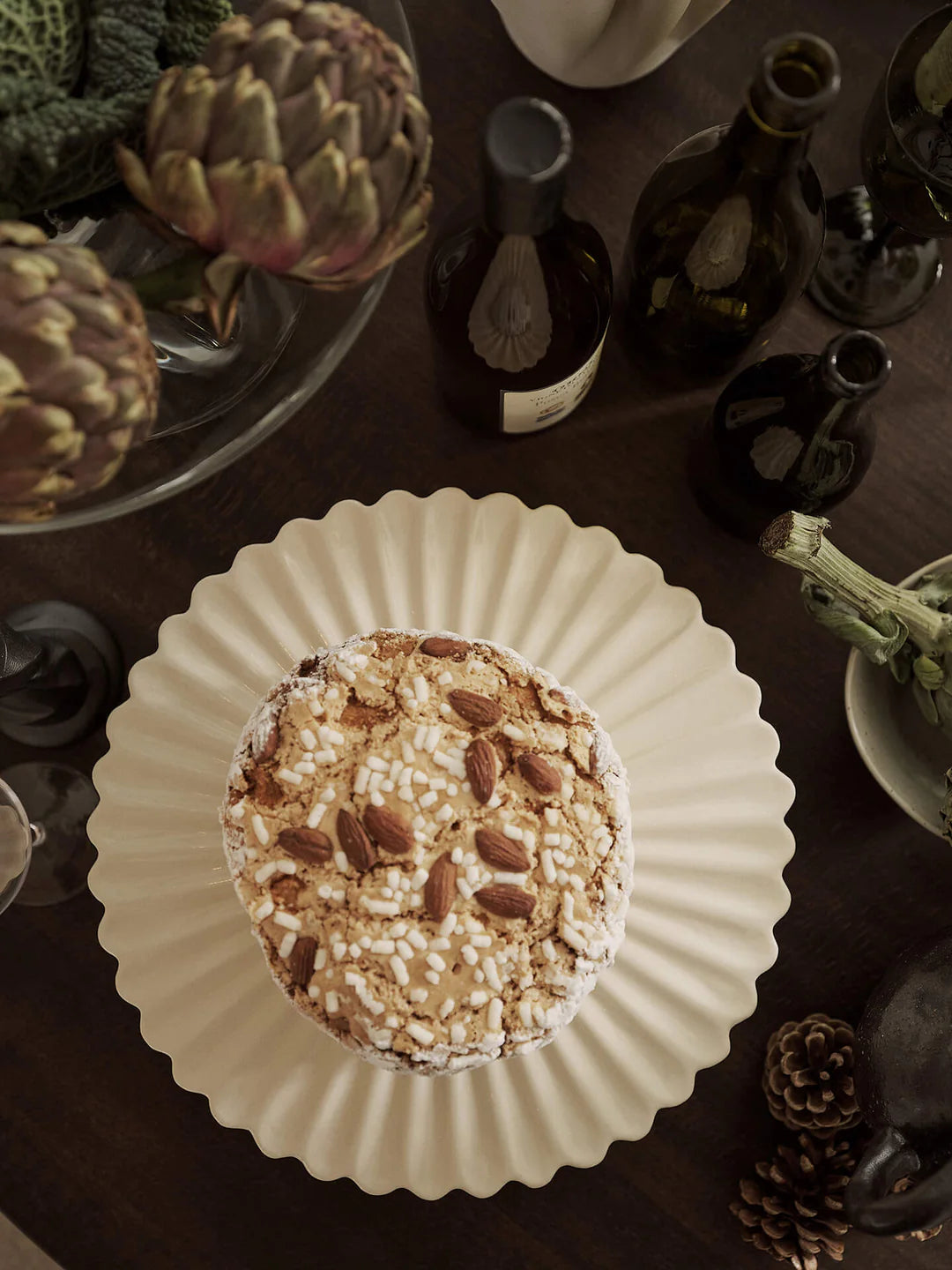 Fountain cake stand, ivory