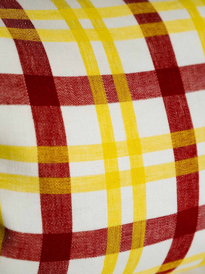Grid woven cushion cover, yellow-red (40 x 60 cm)