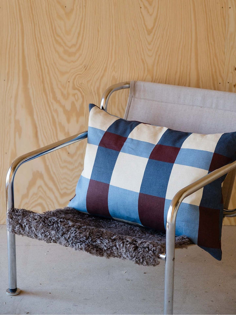 Field cushion cover, blue-plum (50 x 70 cm)