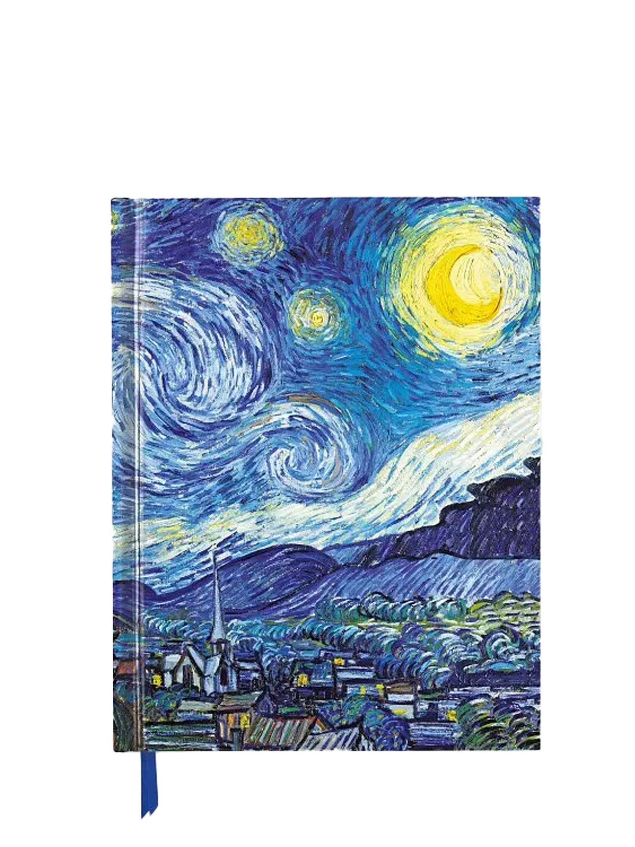 Notebook cover with a design resembling Van Gogh's 'Starry Night' on a white background