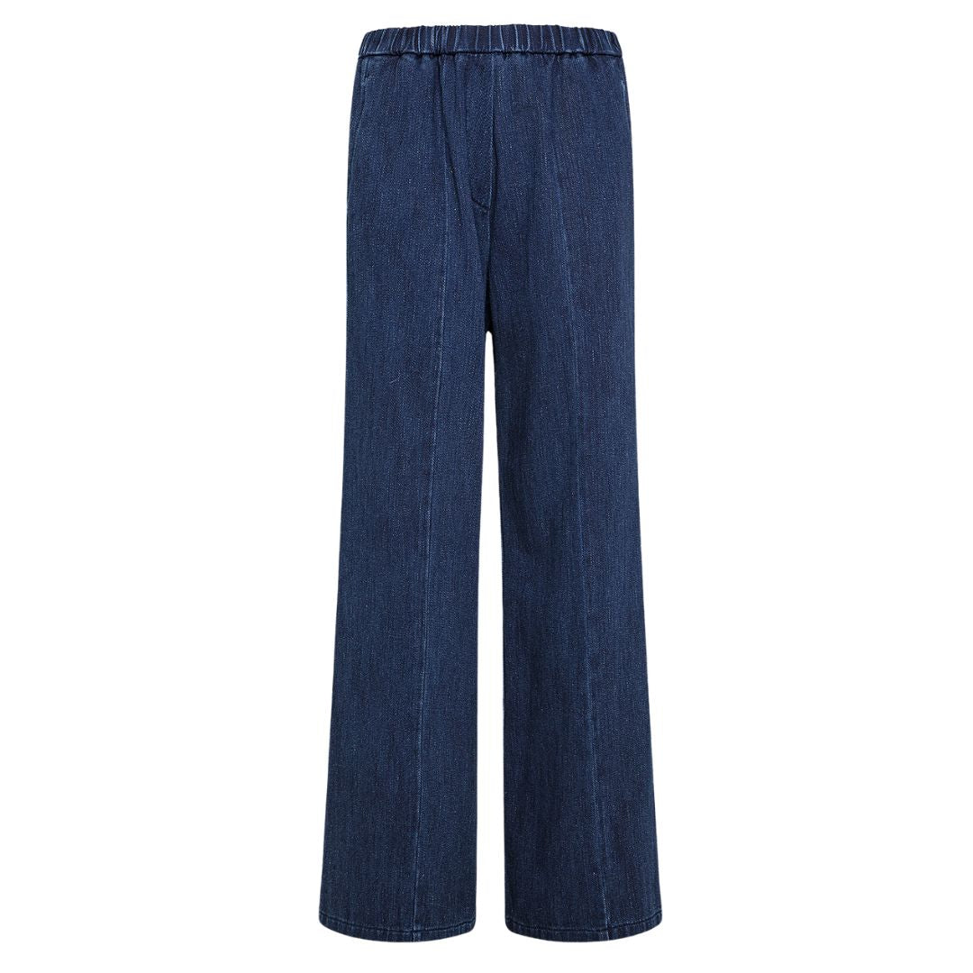 Calvary cotton denim palazzo pants, indaco