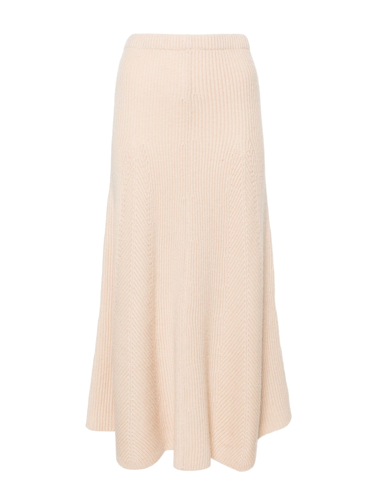 Cashmere wool ribbed skirt, cream