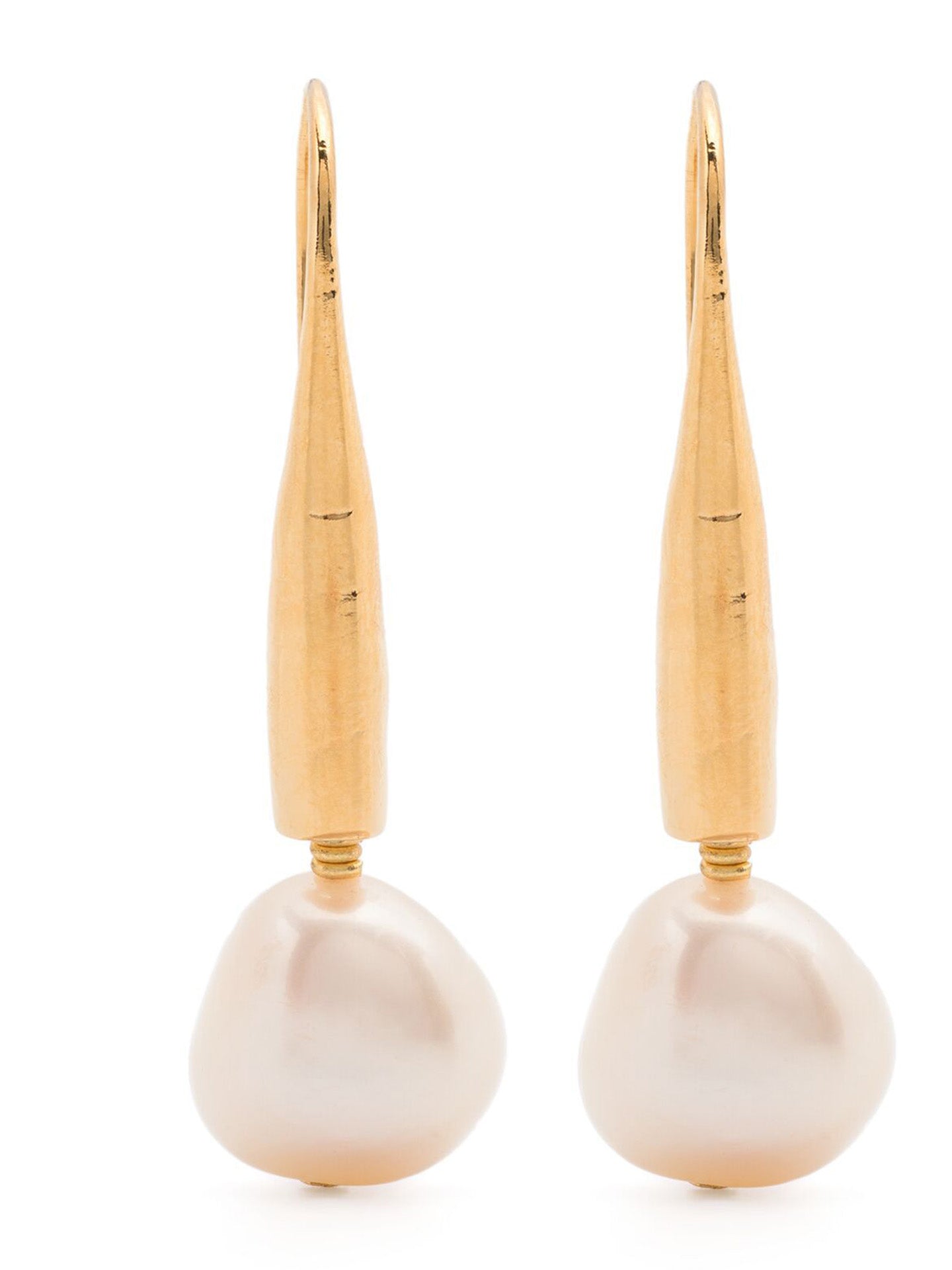 Earrings with pearl, gold