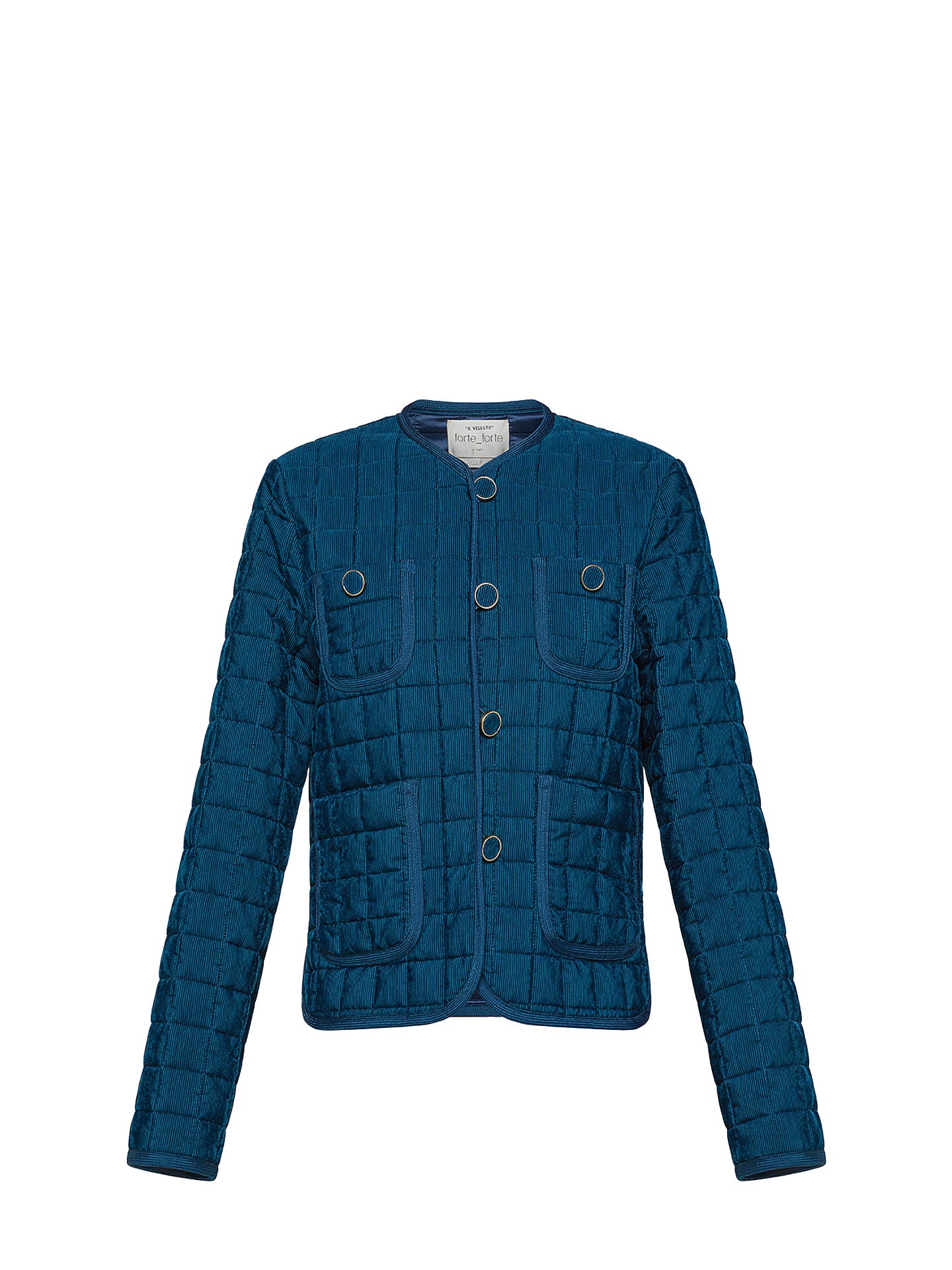 Short quilted jacket, petrol blue