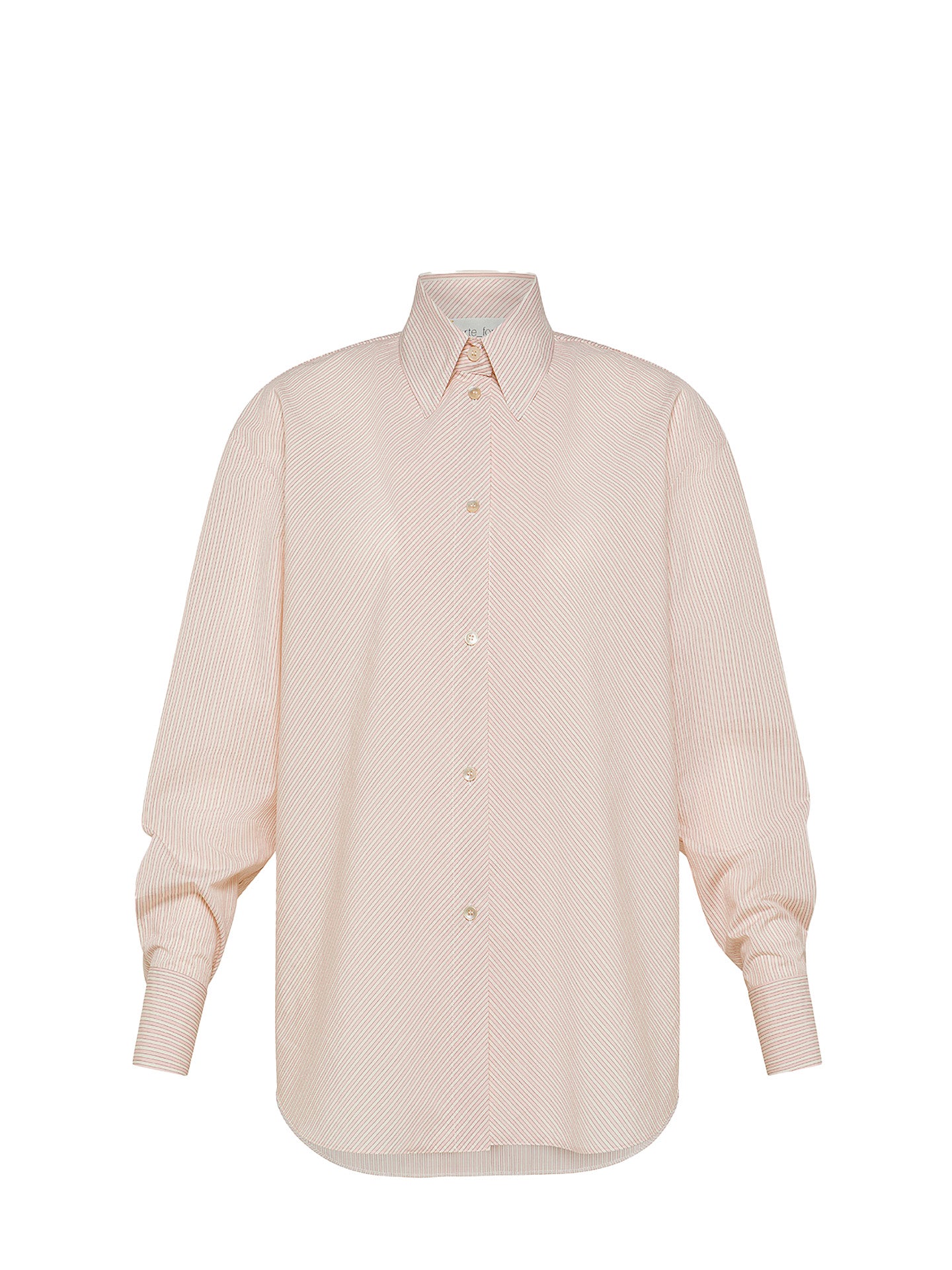 Froisse' stripe masculine shirt, powder