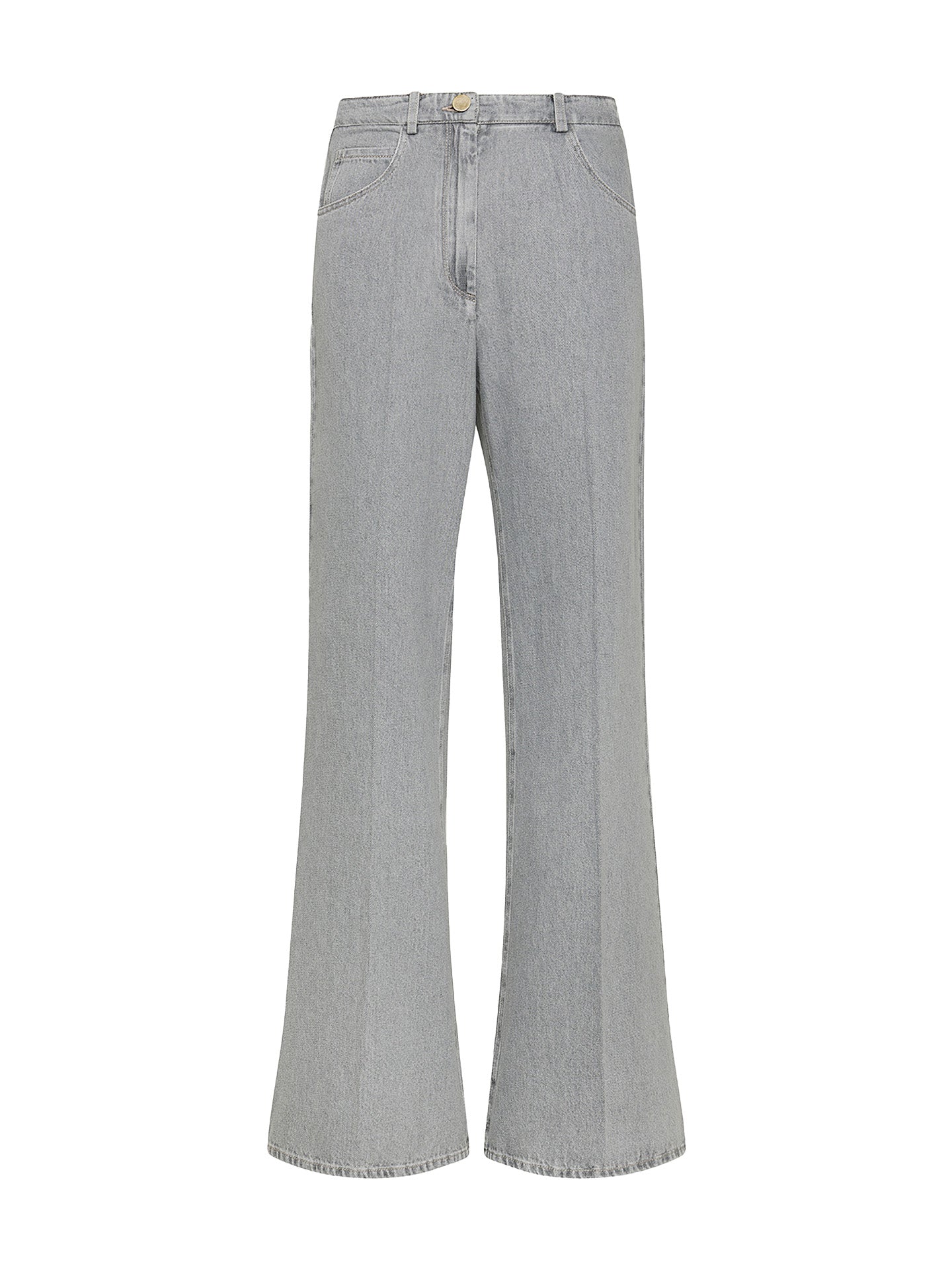 Regular waisted denim pants, grey