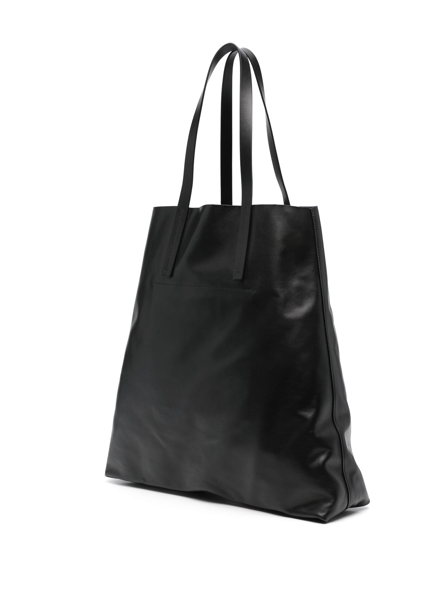 Leather shopper bag, black