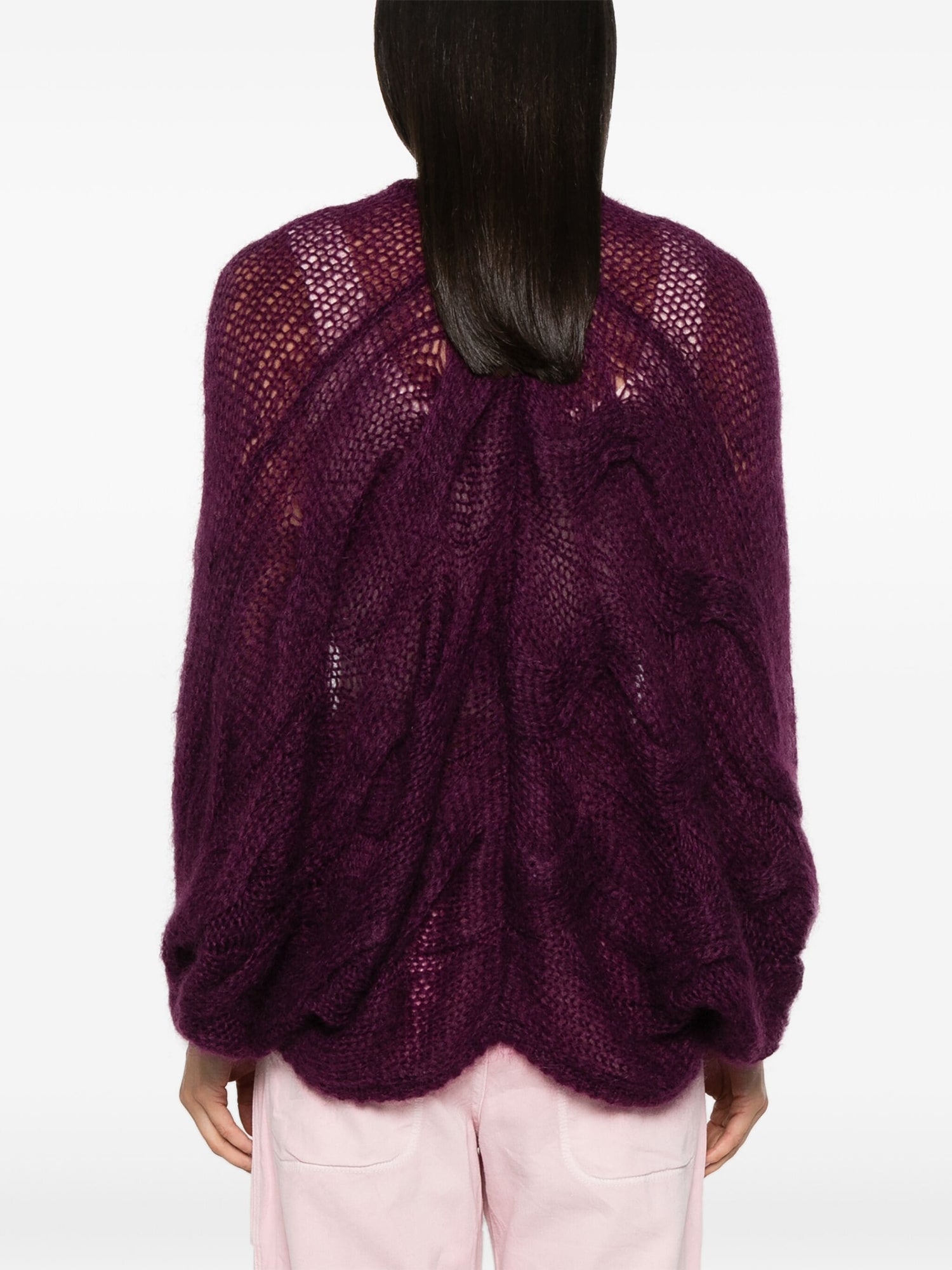 Mohair cable kimono cardigan, bolero