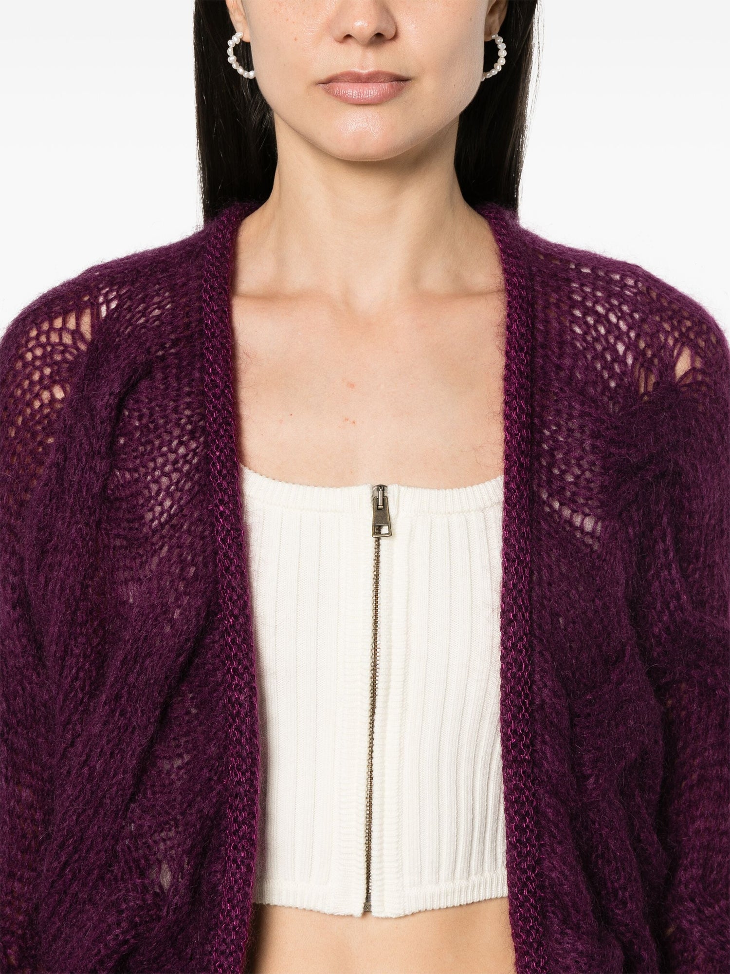 Mohair cable kimono cardigan, bolero