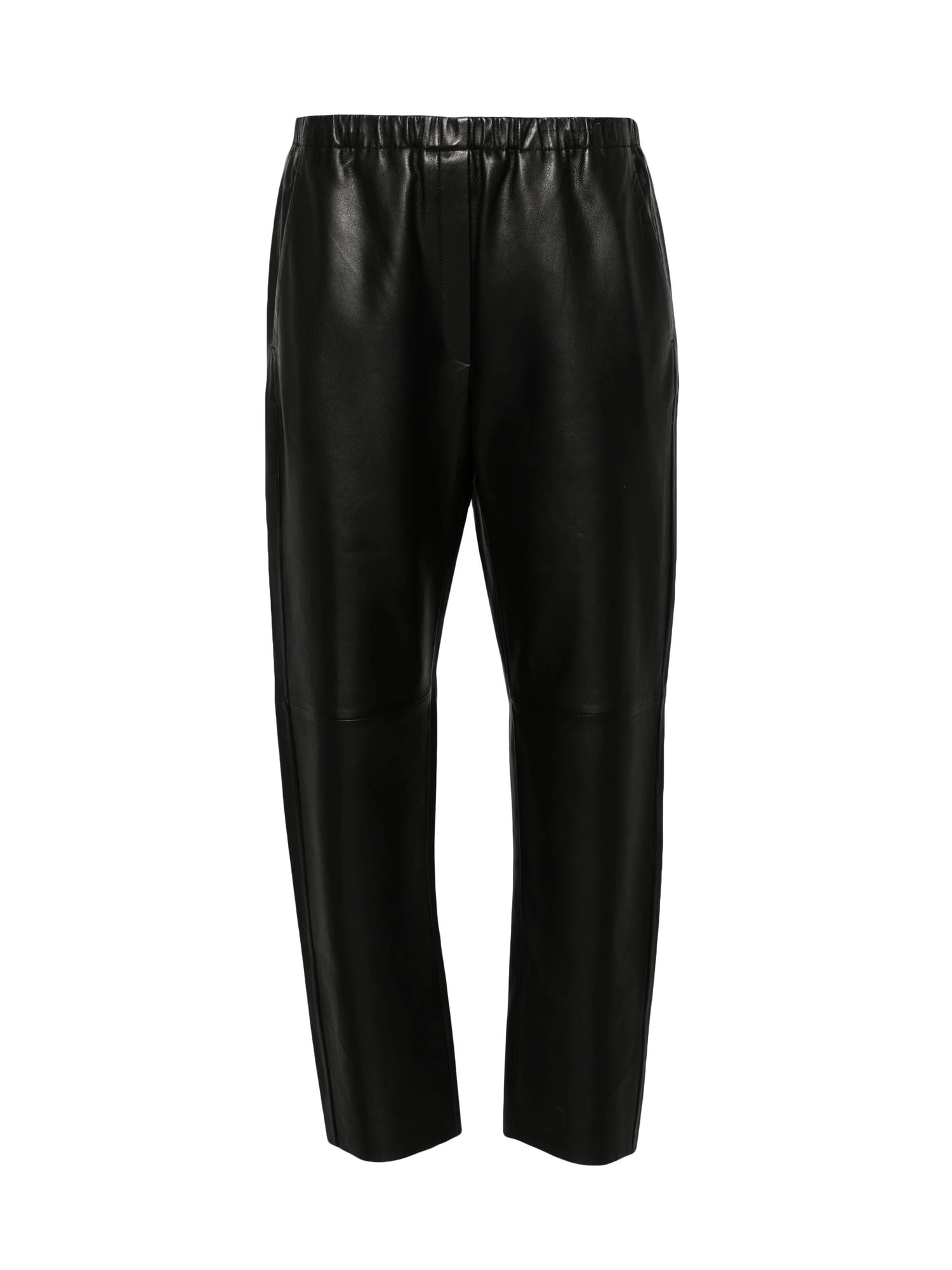 Nappa leather jogger, black