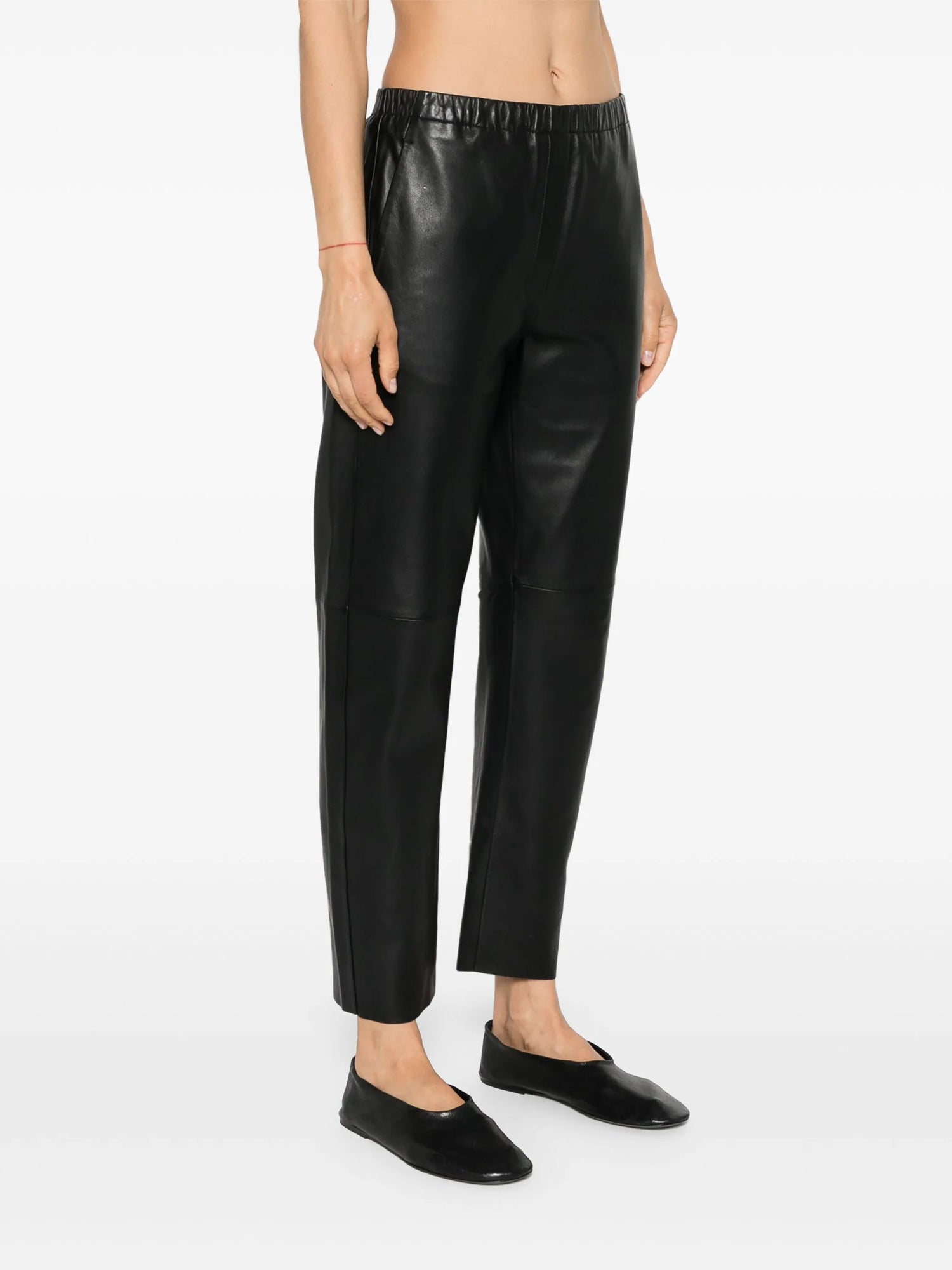 Nappa leather jogger, black