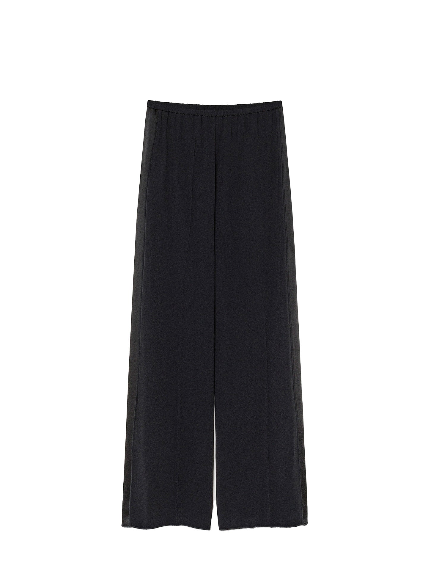 Satin envers palazzo trousers, black