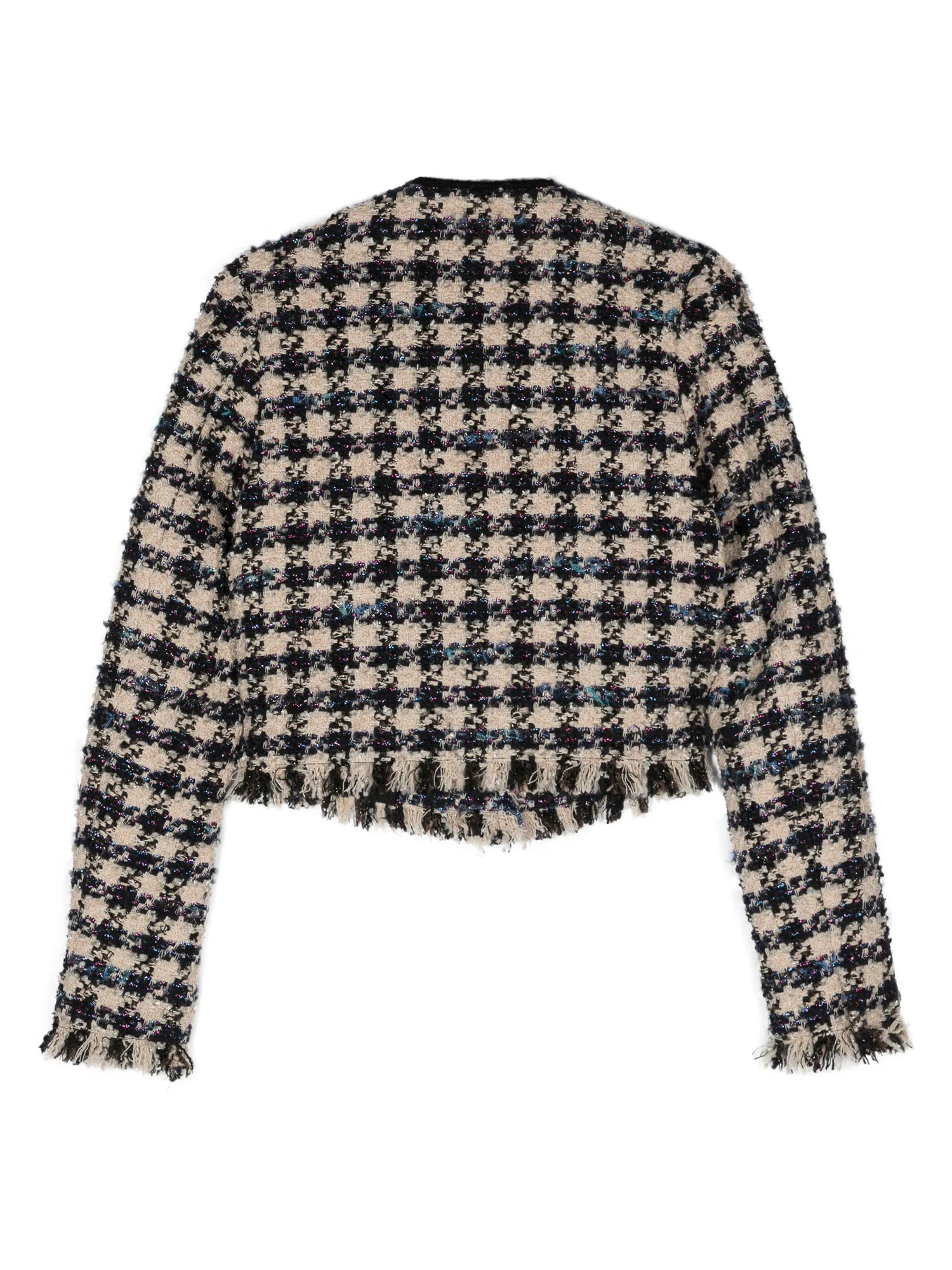 Pied de coque tweed boxy jacket, ink