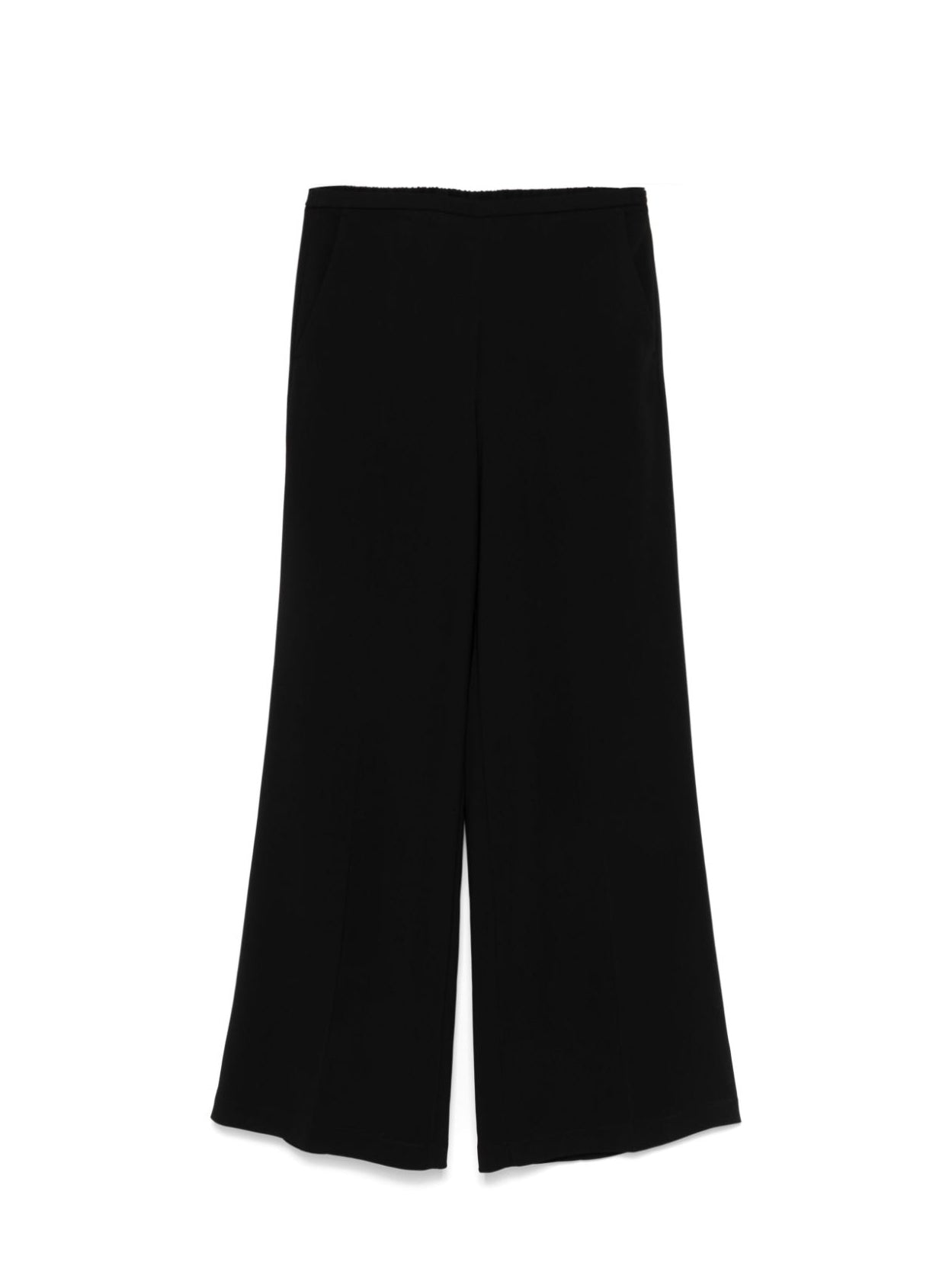 Stretch cady crepe highwaist pants, black