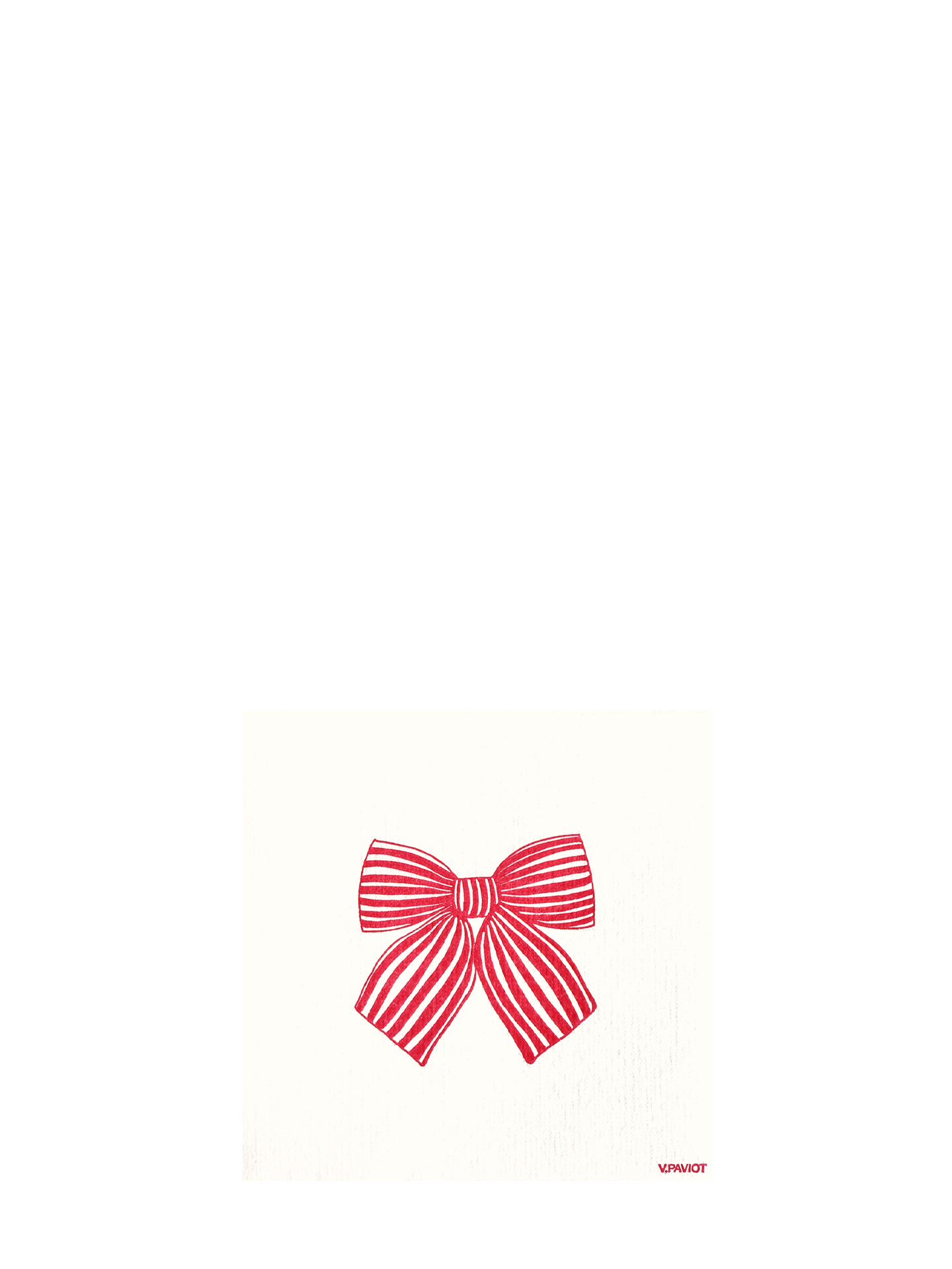 Bow cocktail napkin, red (25 x 25cm)