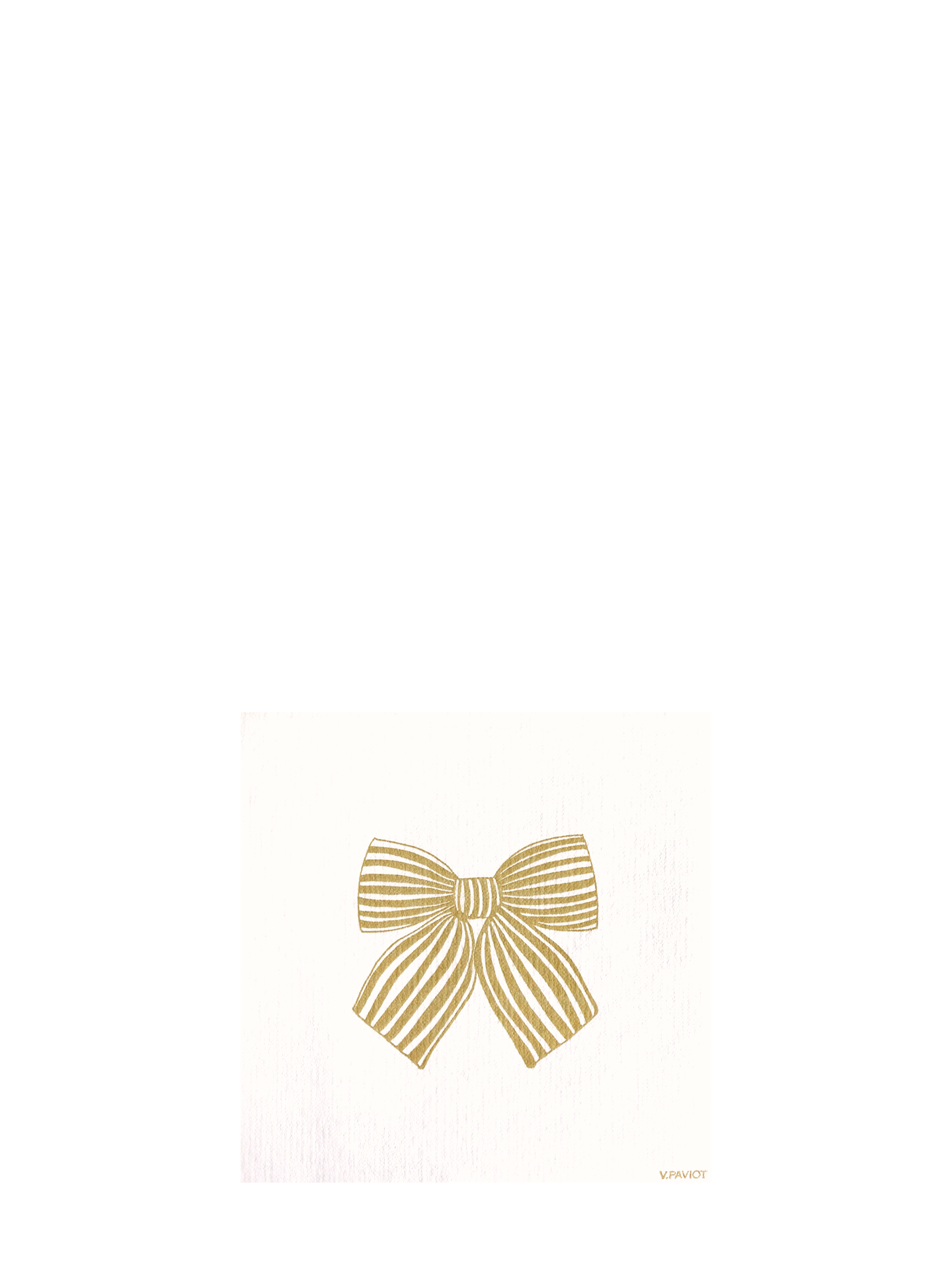 Bow cocktail napkin, gold (25 x 25cm)