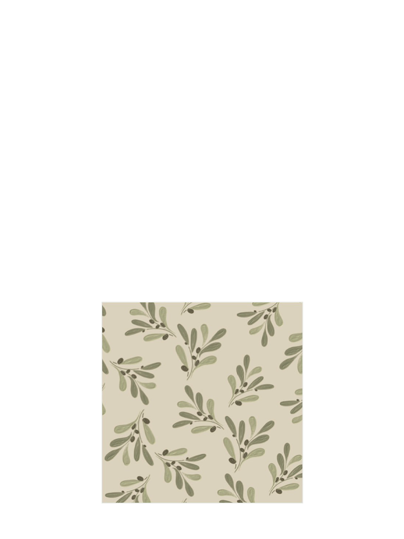 Olive branch cocktail napkins (25 x 25cm)