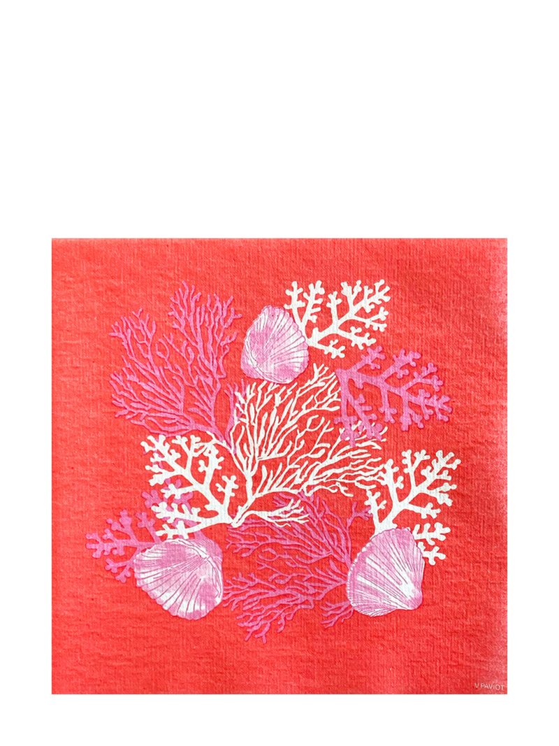 Coral dinner napkin, red
