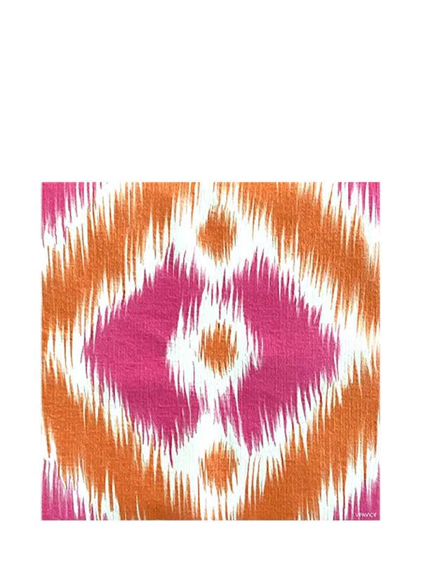 Ikat dinner napkins, pink (40x40cm)