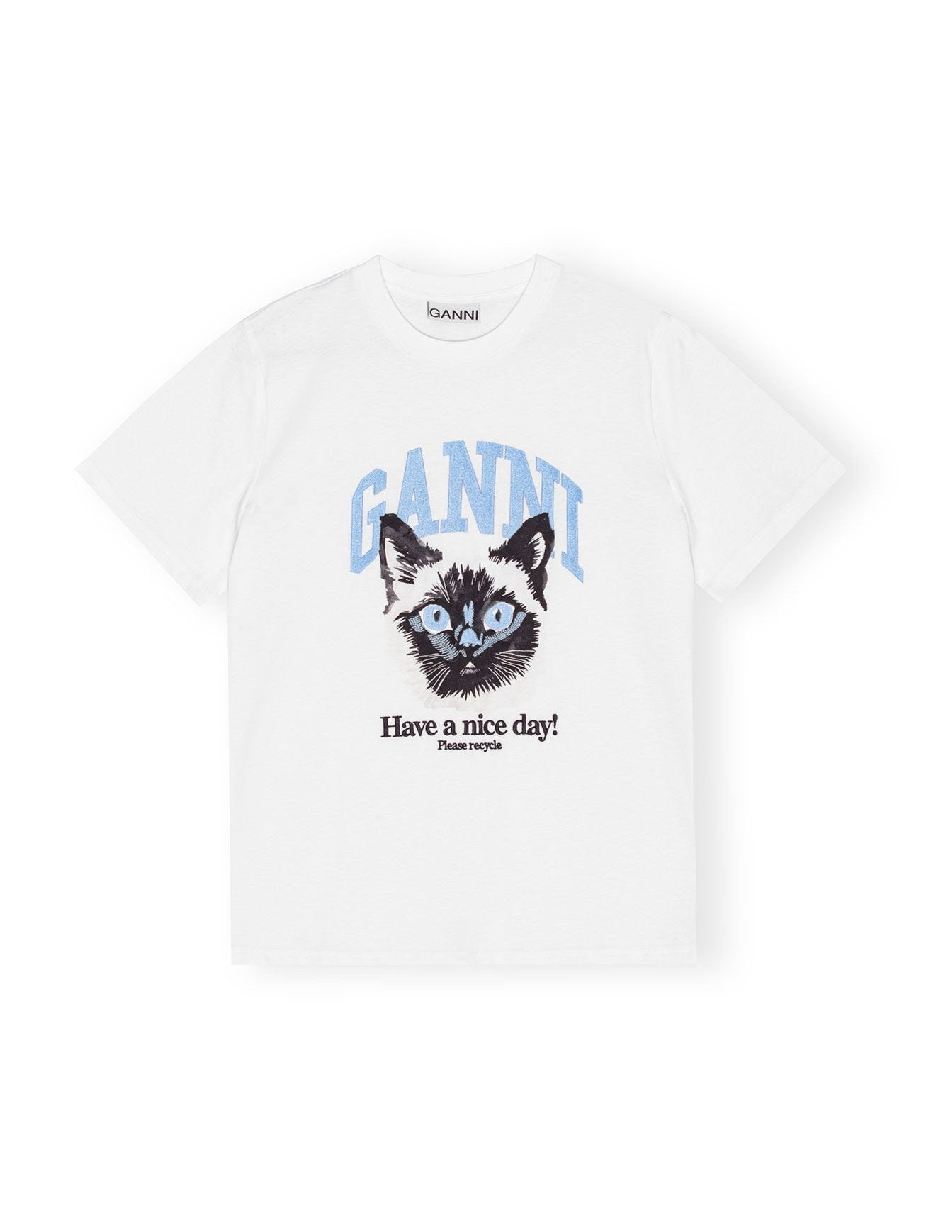 Basic Jersey Cat Relaxed T-shirt,white