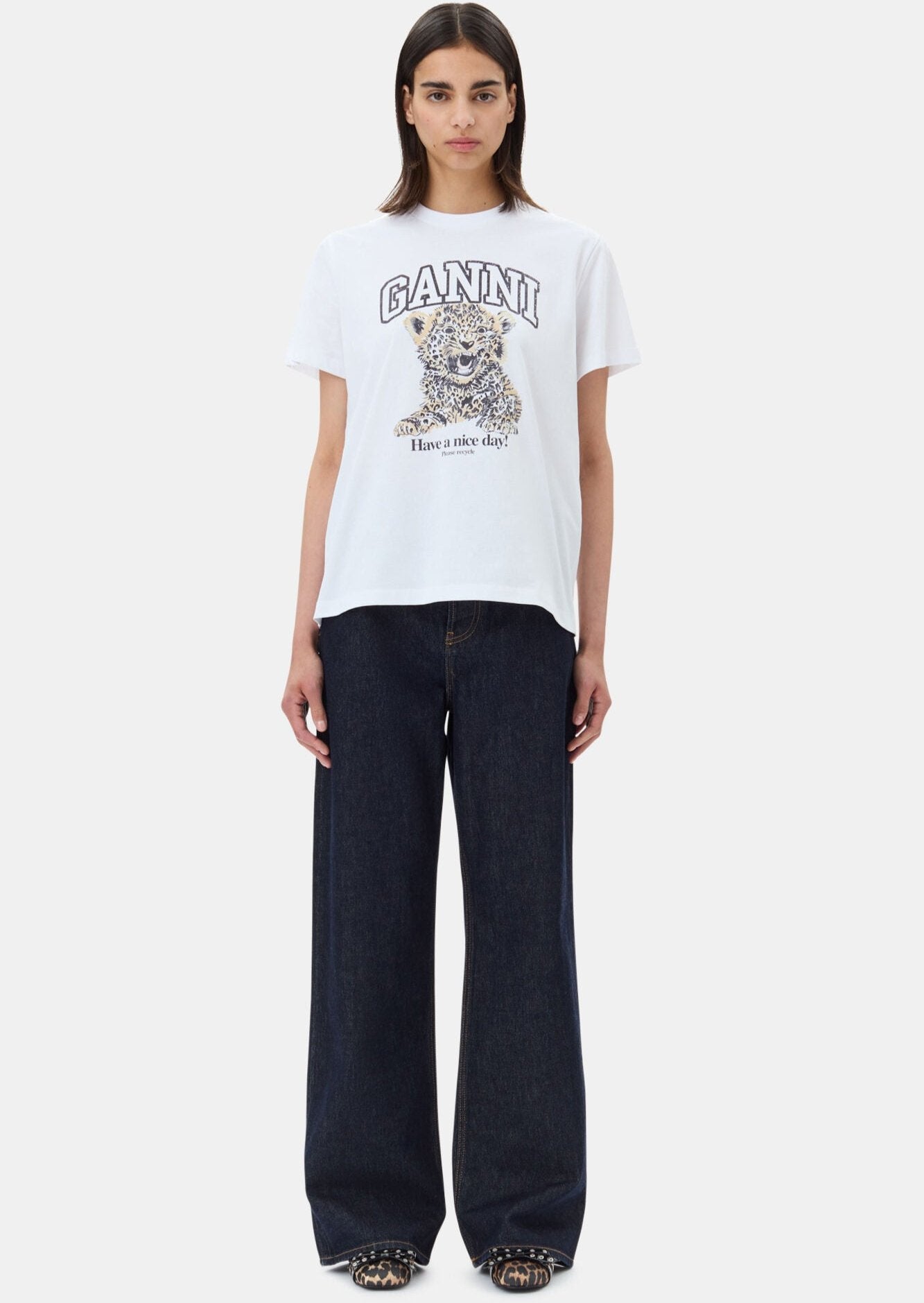Basic Jersey Leopard Relaxed T-shirt, leopard