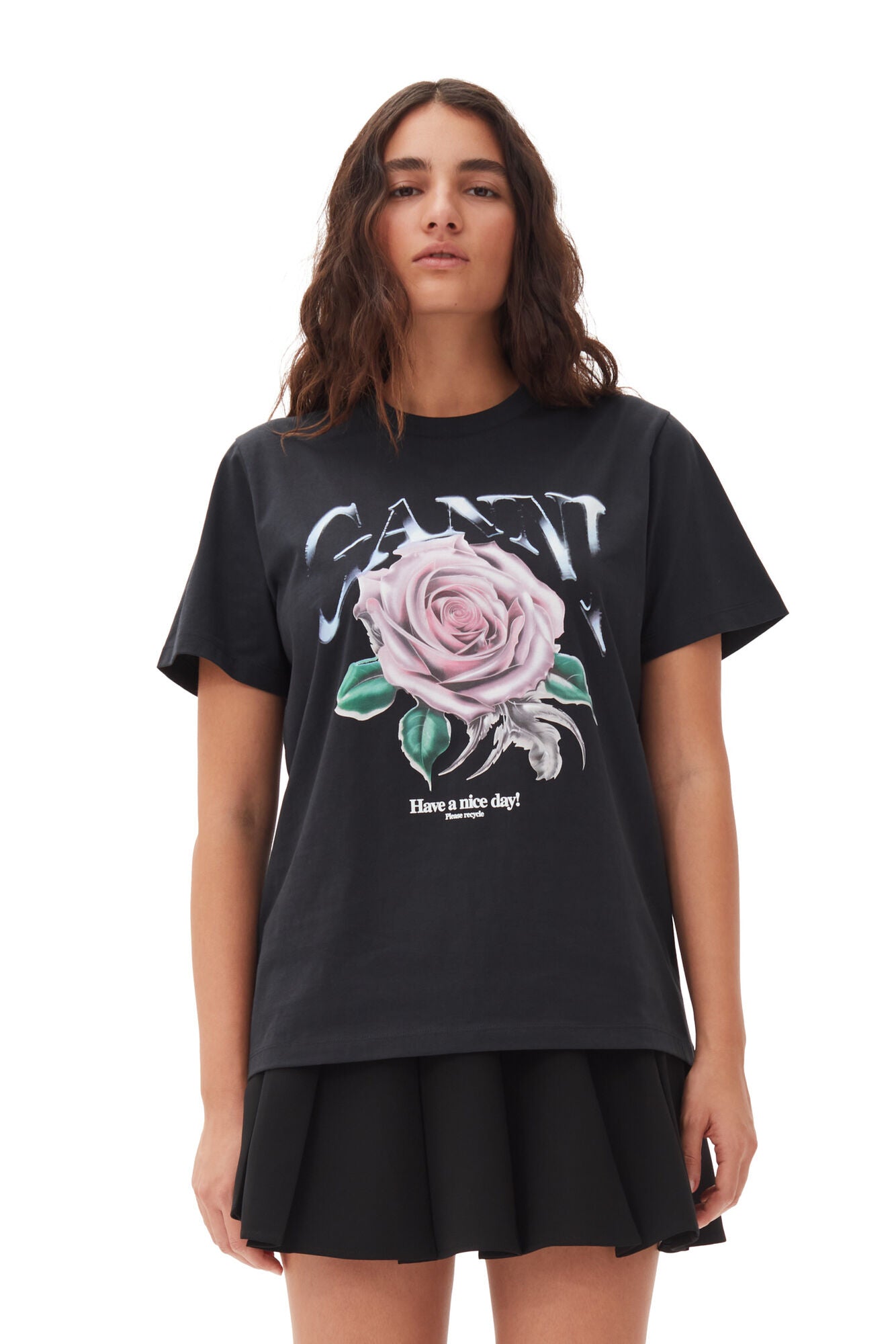 Basic Jersey Rose Relaxed T-shirt, black