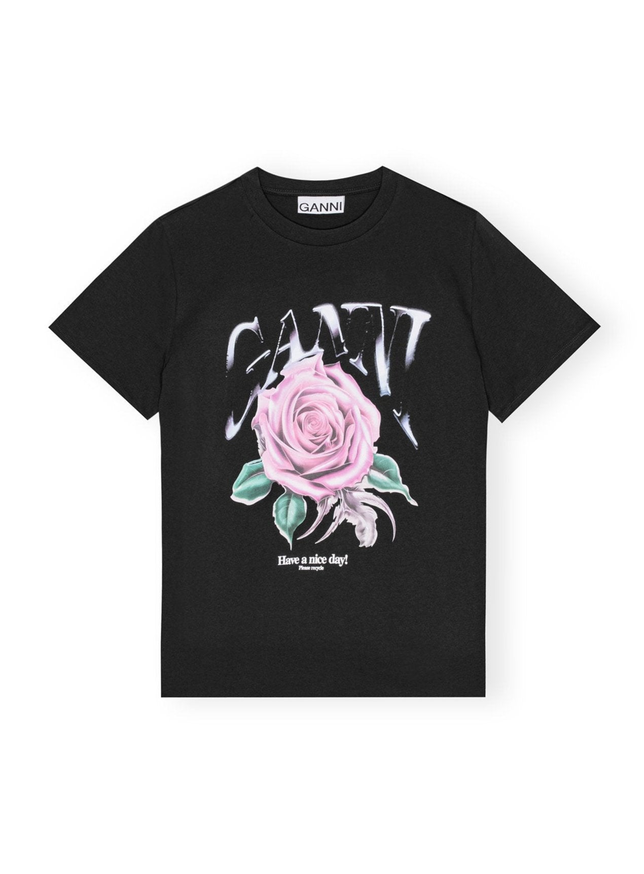 Basic Jersey Rose Relaxed T-shirt, black