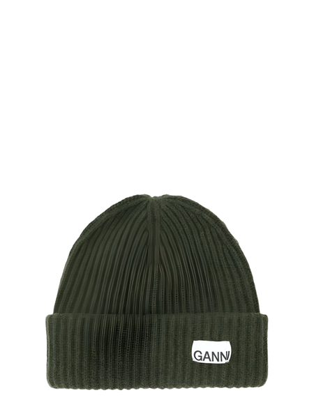 GANNI: Structured Rib Beanie, kalamata – My o My GANNI: Structured Rib Beanie, kalamata – My o My