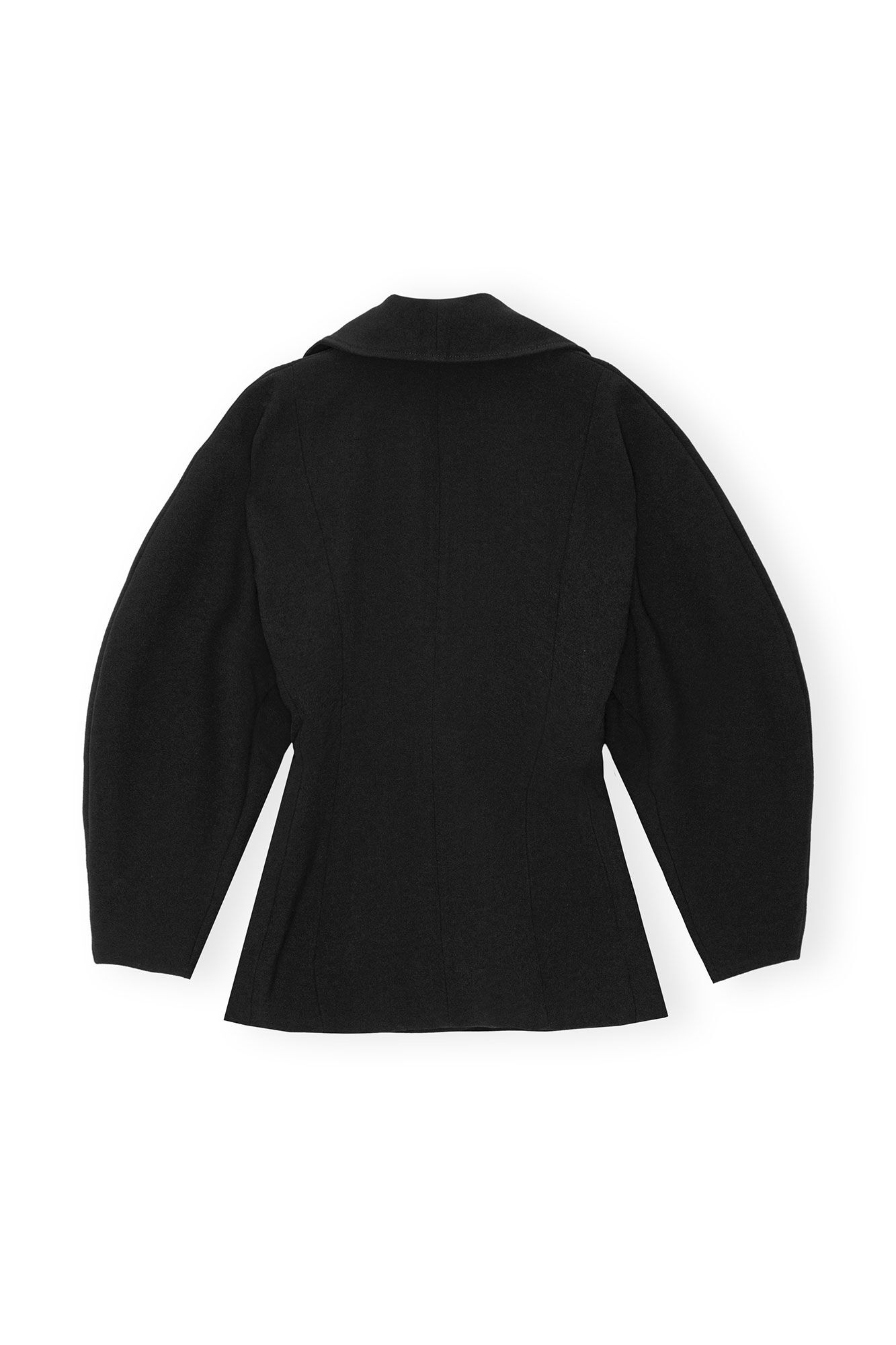 Bonded Crepe Curve Sleeve Jacket, black