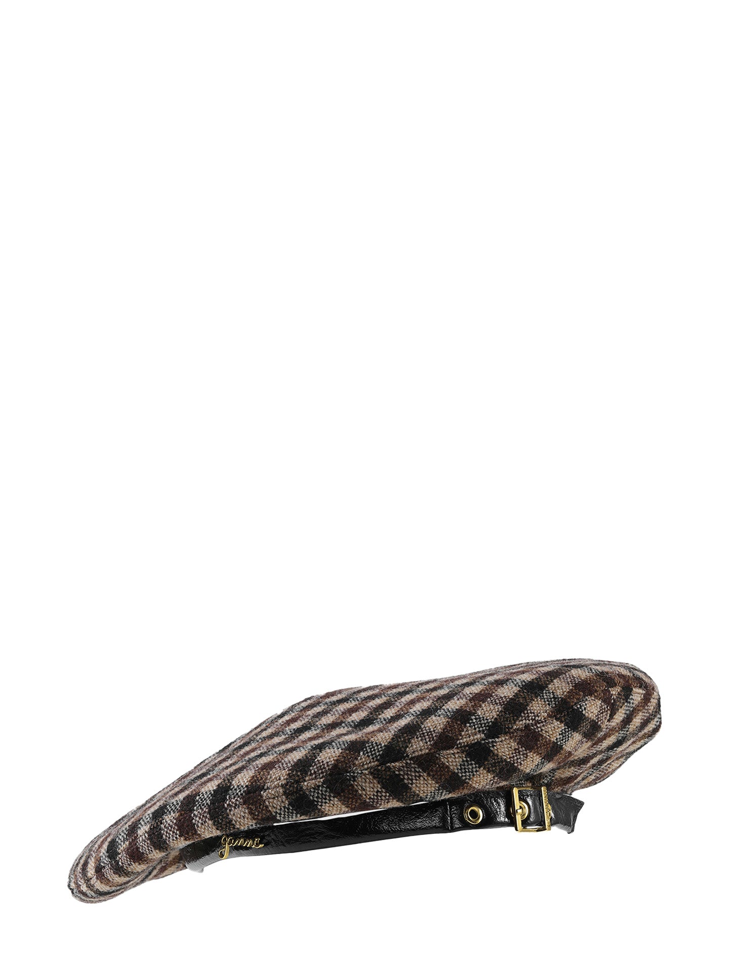 Checked Wool Mix Beret