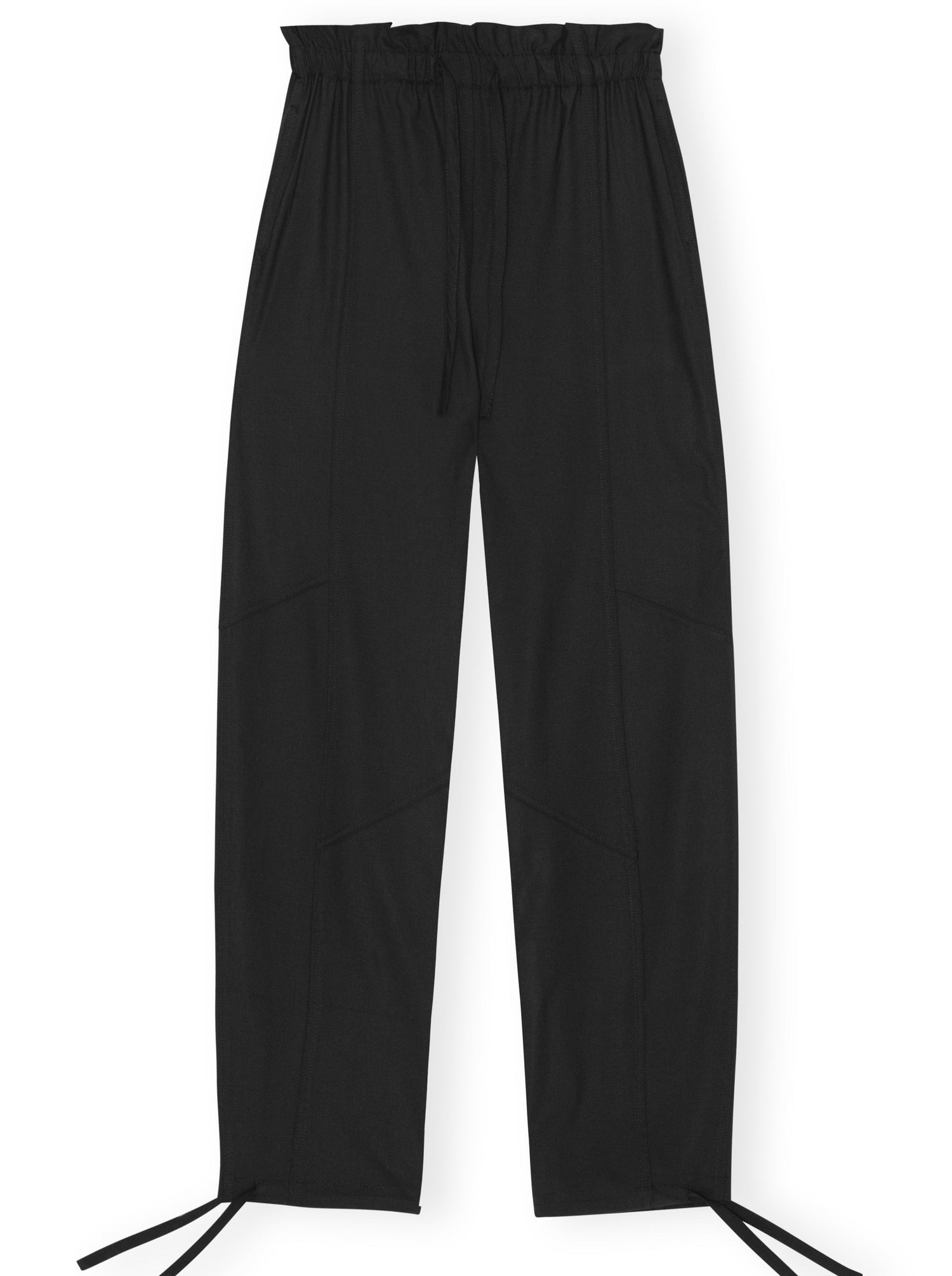 Drapey Melange Elasticated Waist Pants, black