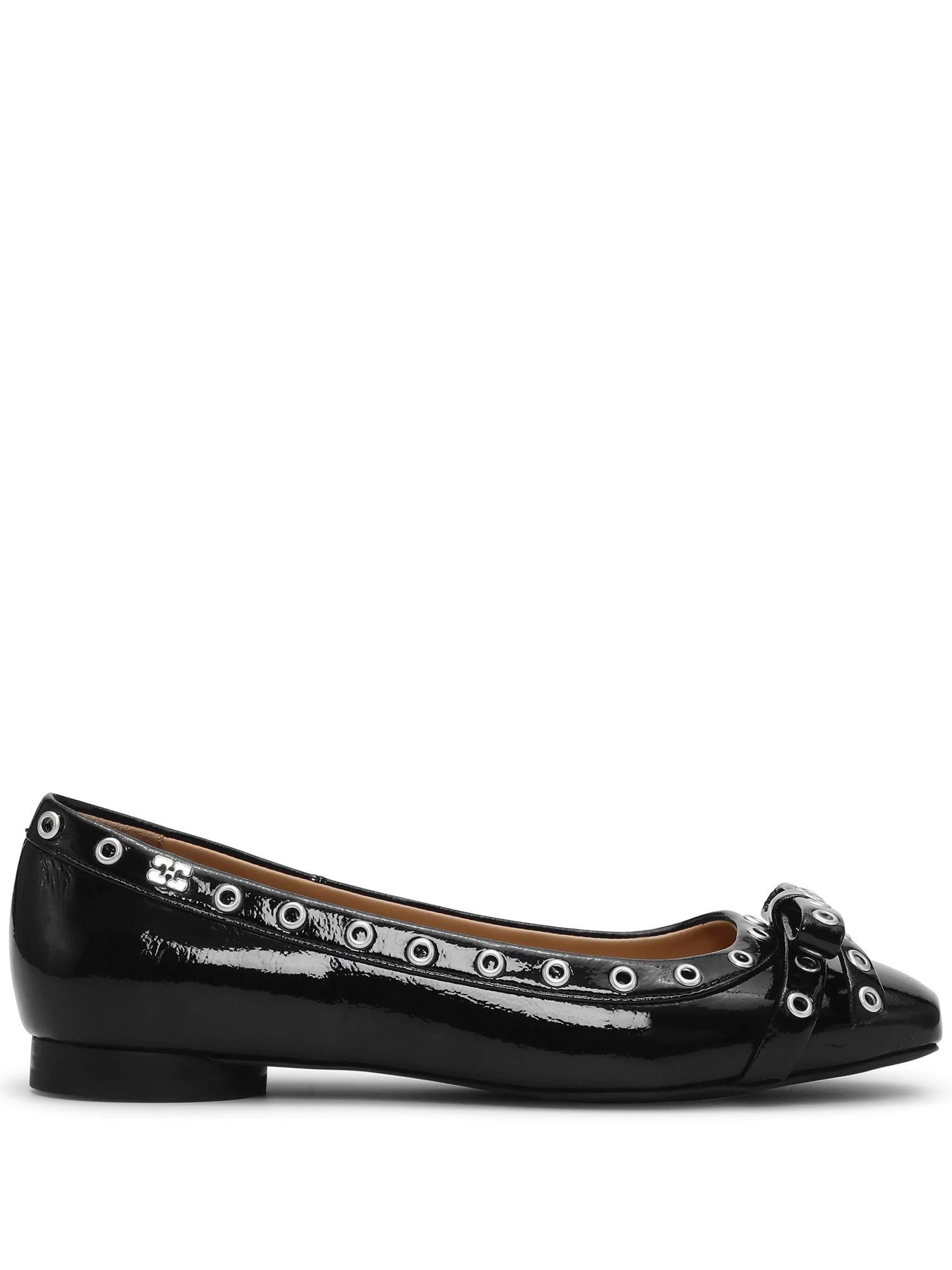 Eyelets Bow Ballerina Naplack, black