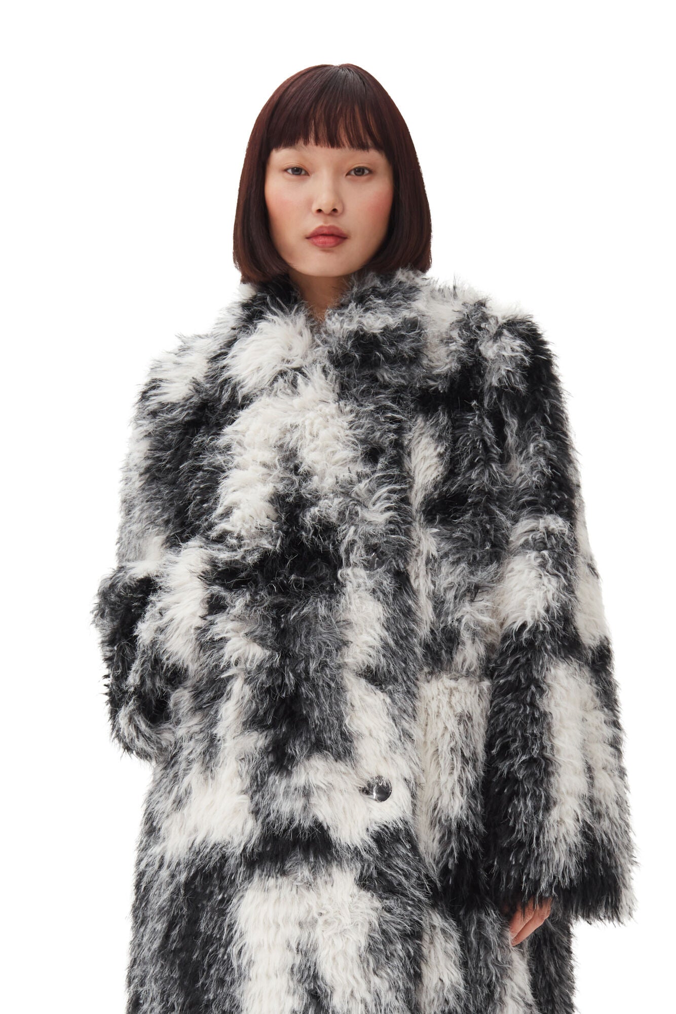 Faux Fur Coat, black