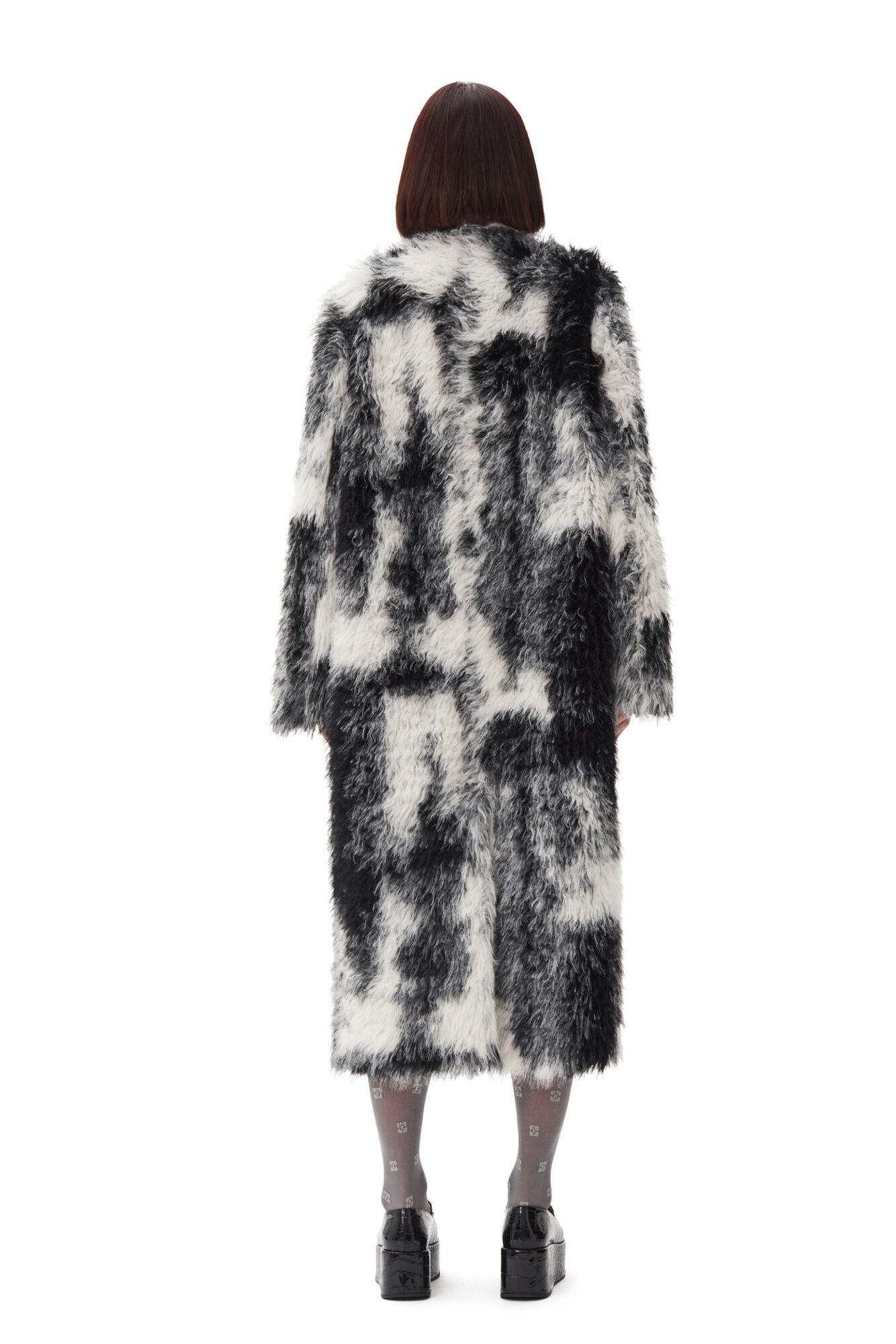 Faux Fur Coat, black