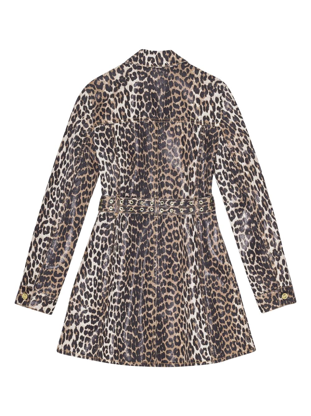 Foil Print Denim Dress, leopard