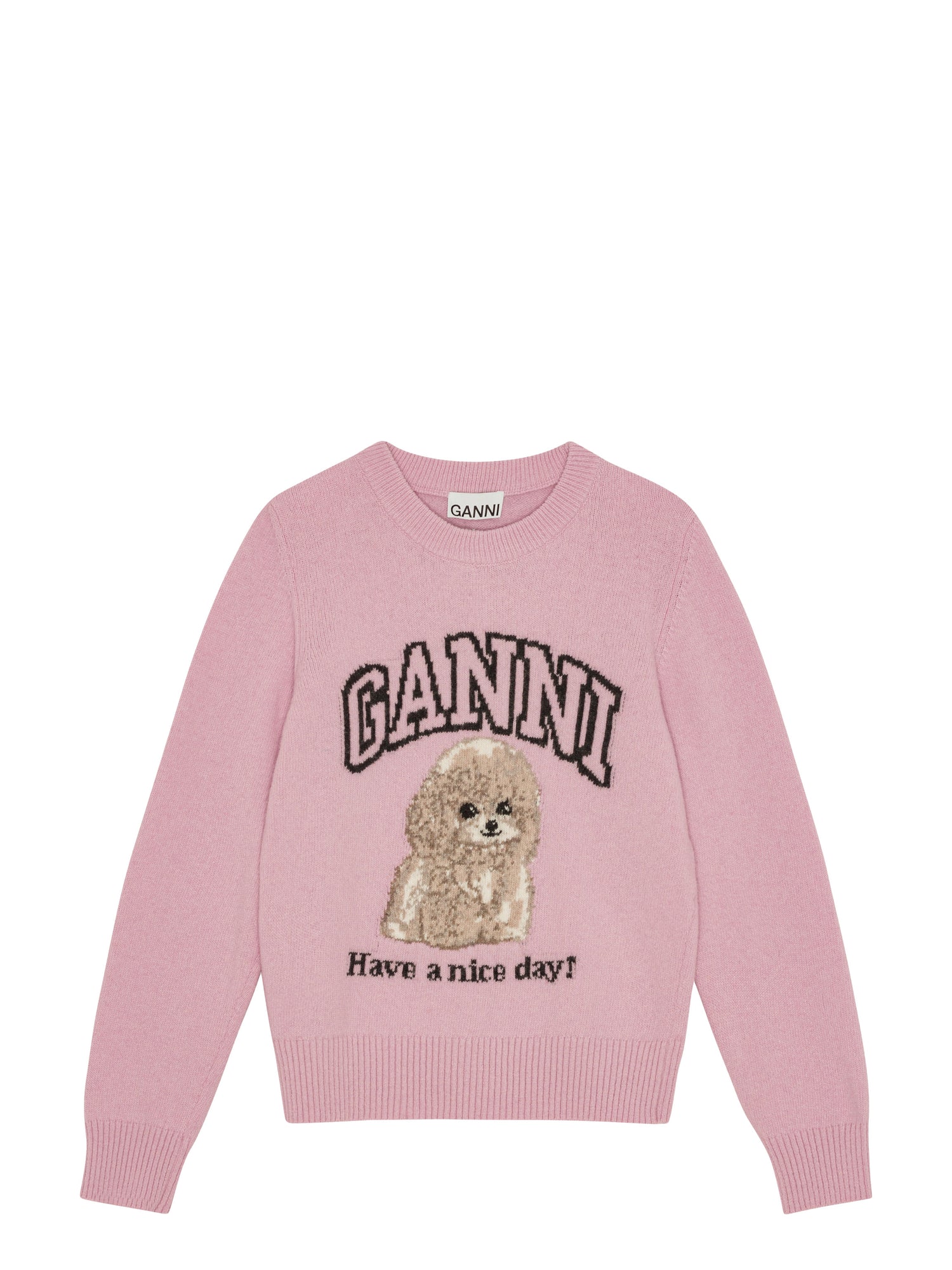 Graphic Wool Mix Poodle Crewneck