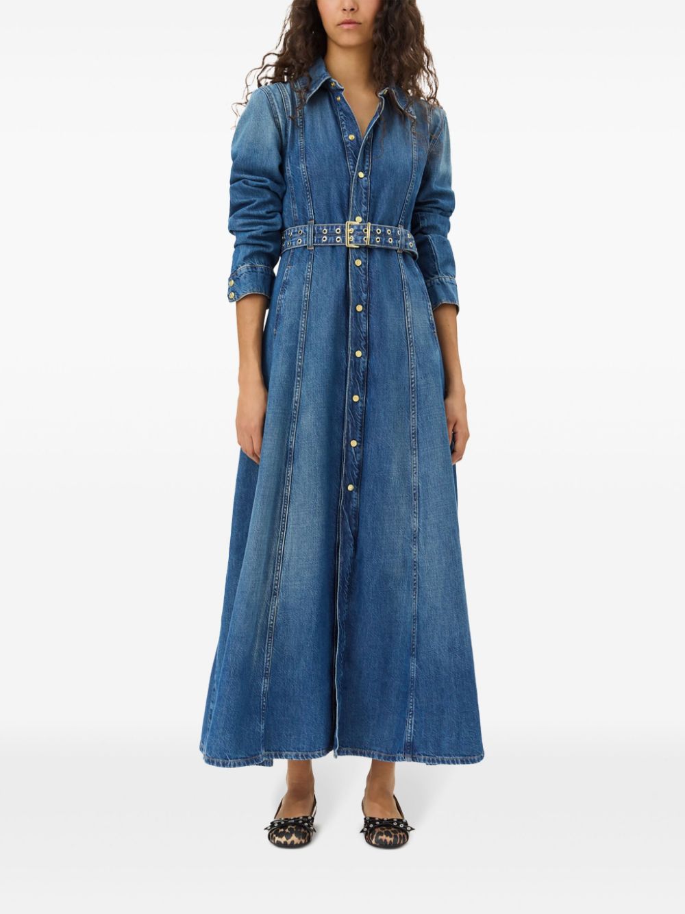 Light Denim Maxi Dress, mid blue vintage