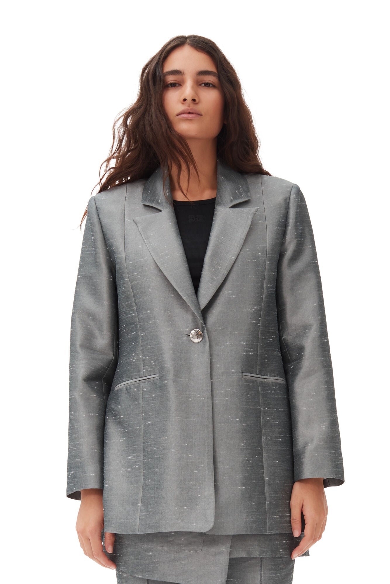 Shantoon Suiting Blazer, gray quill