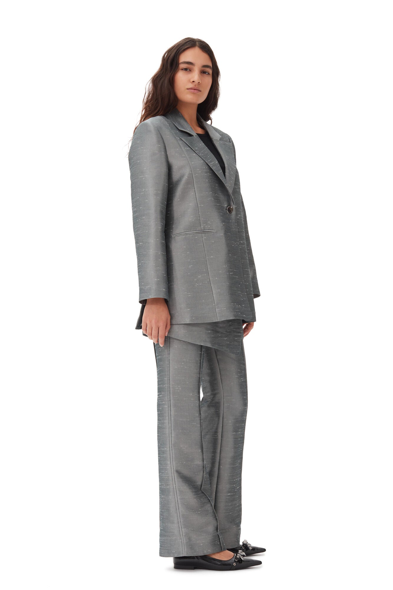 Shantoon Suiting Blazer, gray quill