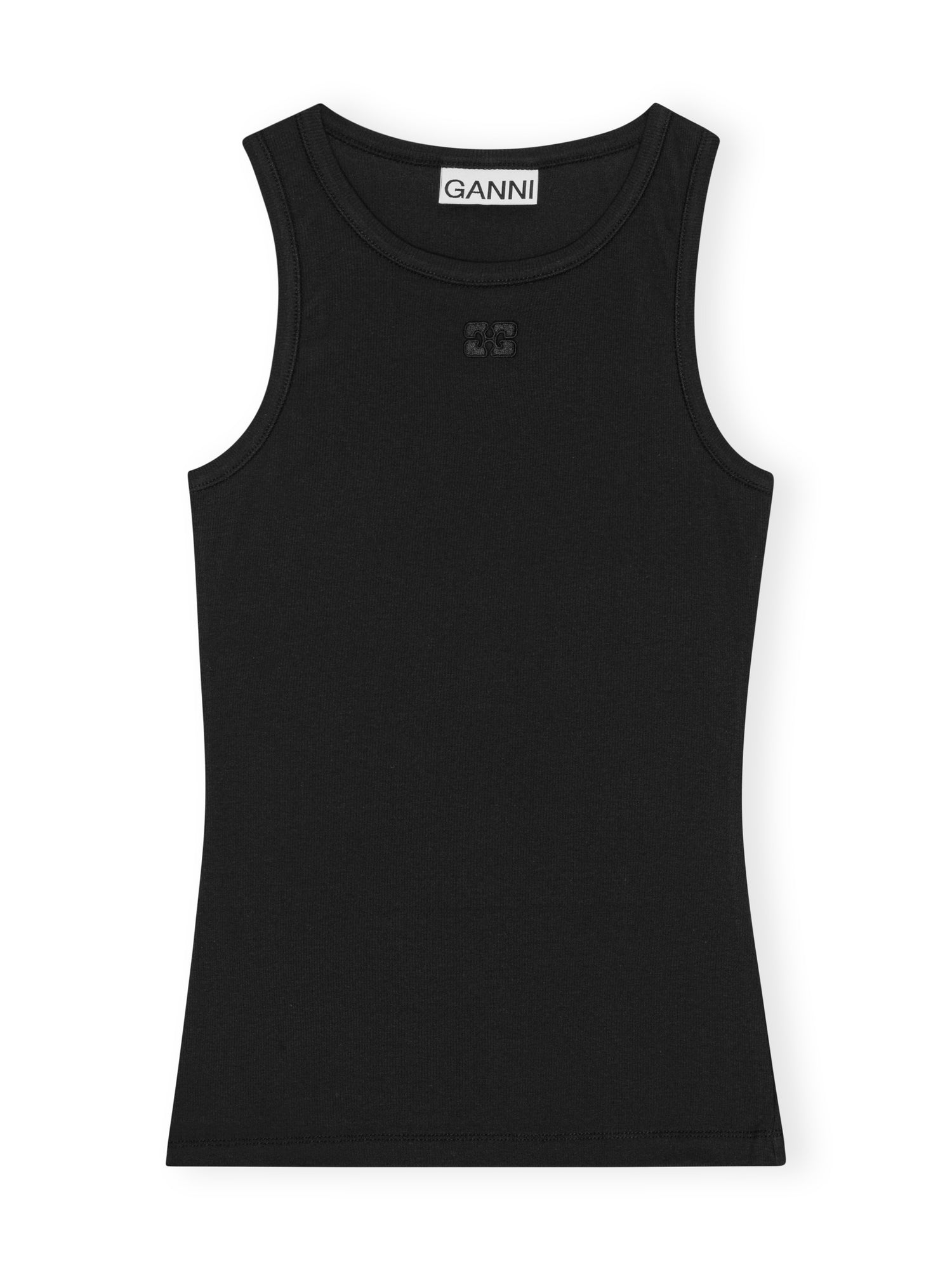 Soft Cotton Rib Tank Top, black