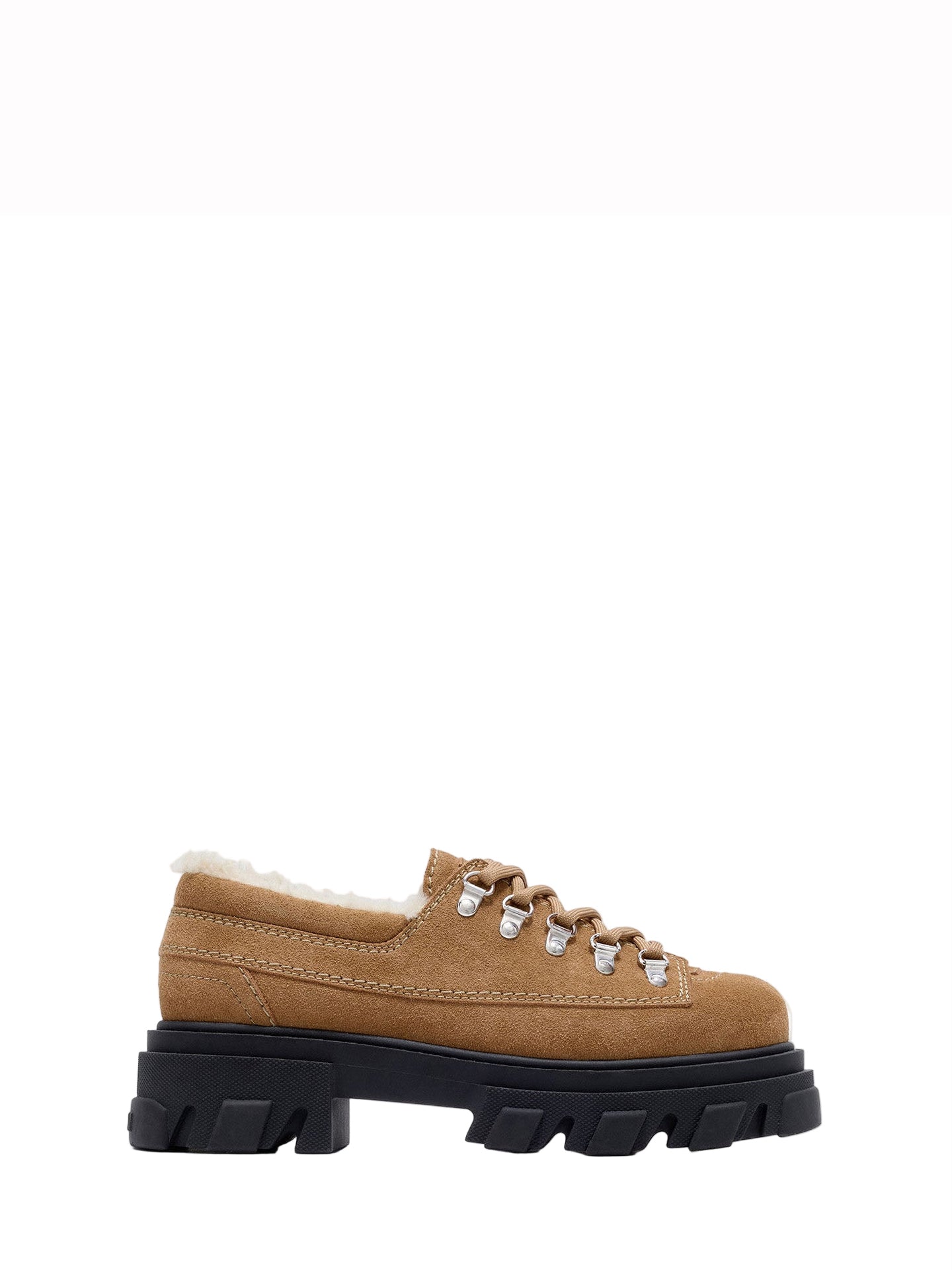 Cleated derbies suede, cognac